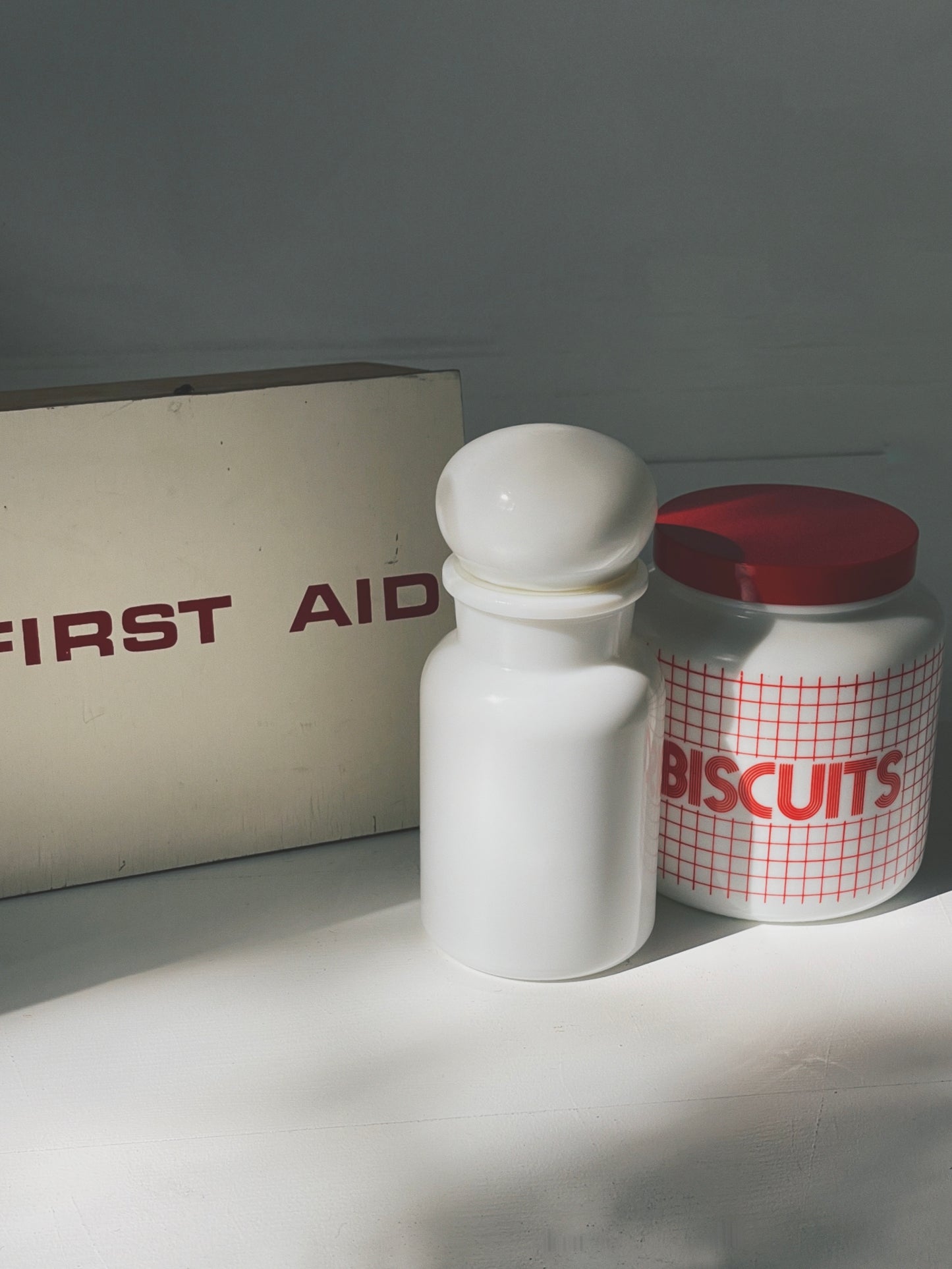 White milk glass airtight container