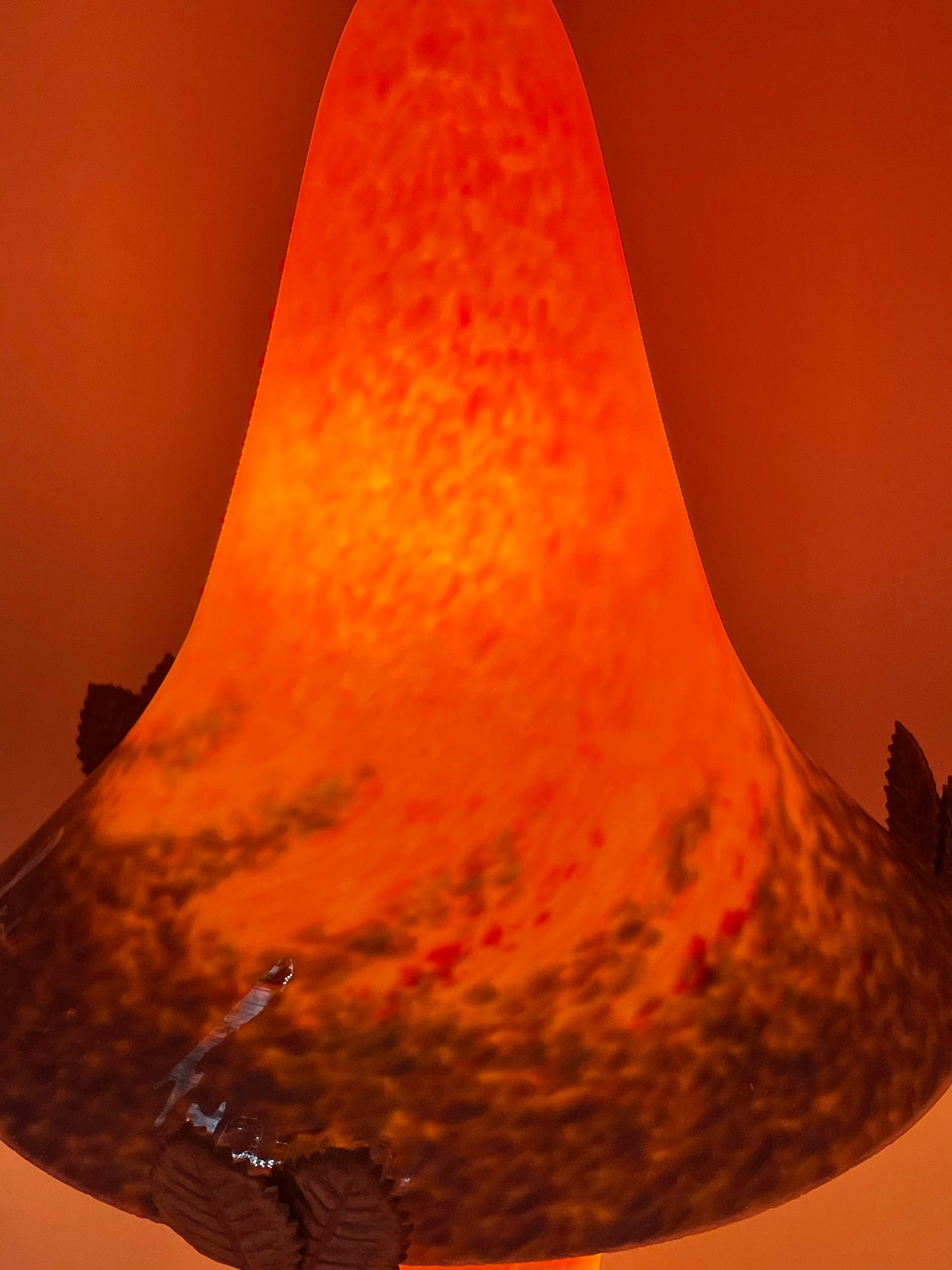 ‘Art De France’ Art Nouveau glass mushroom lamp