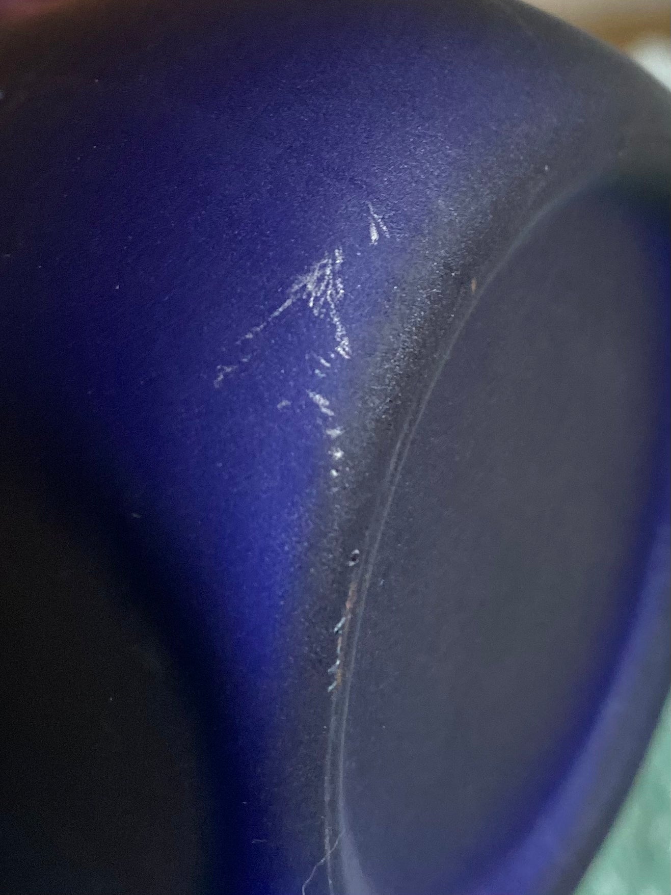 Cobalt blue triple cased glass pot