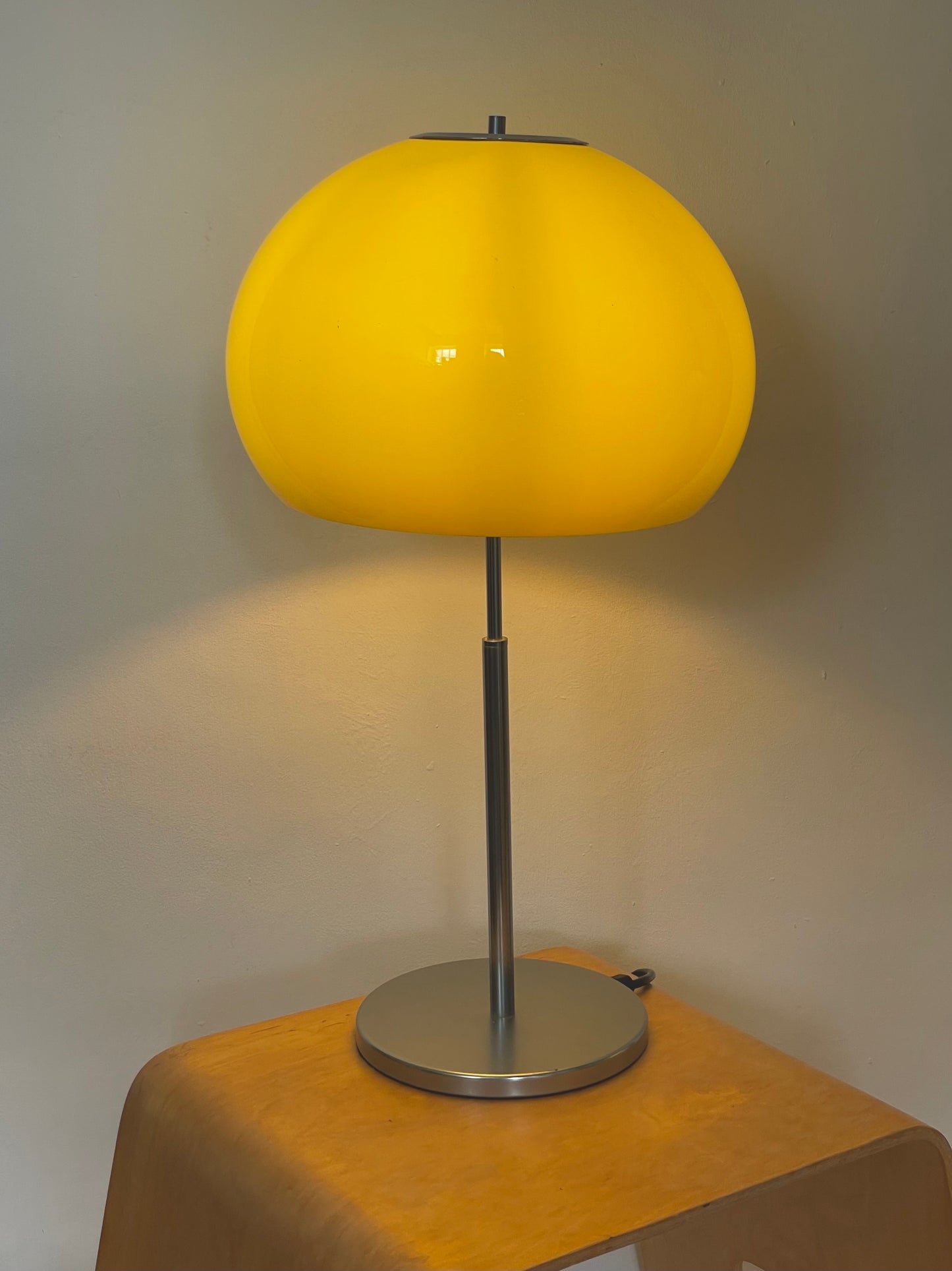 Tall yellow/ lime guzzini style lamp