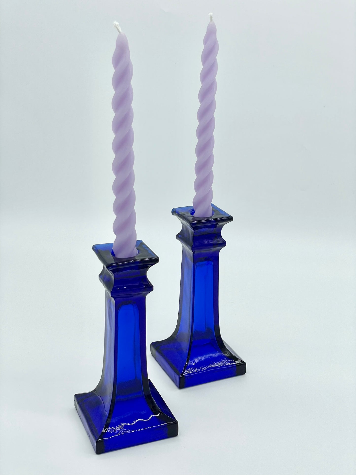 Large cobalt blue candlestick holder