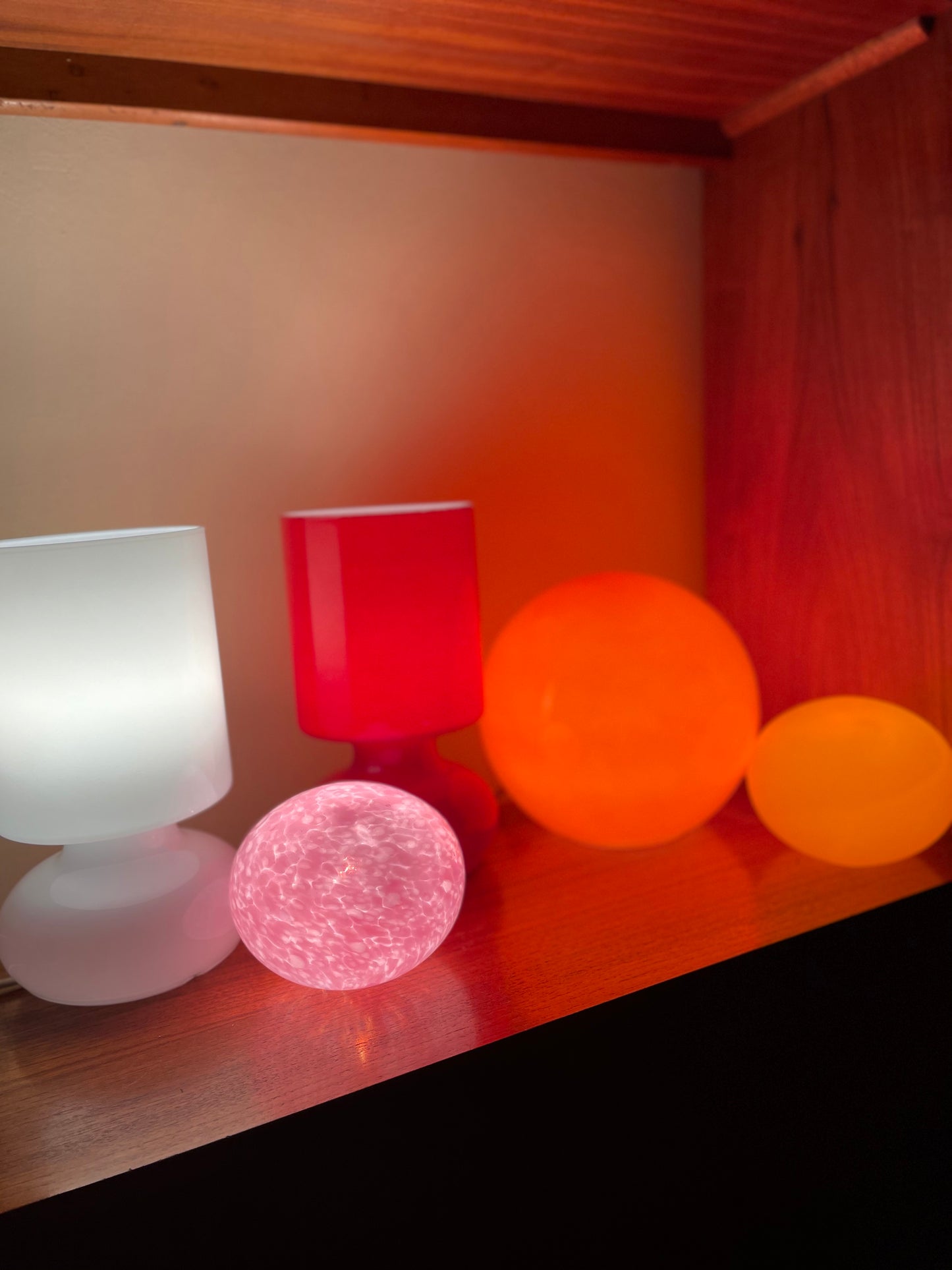 Vintage orange / yellow glass Habitat pebble lamp