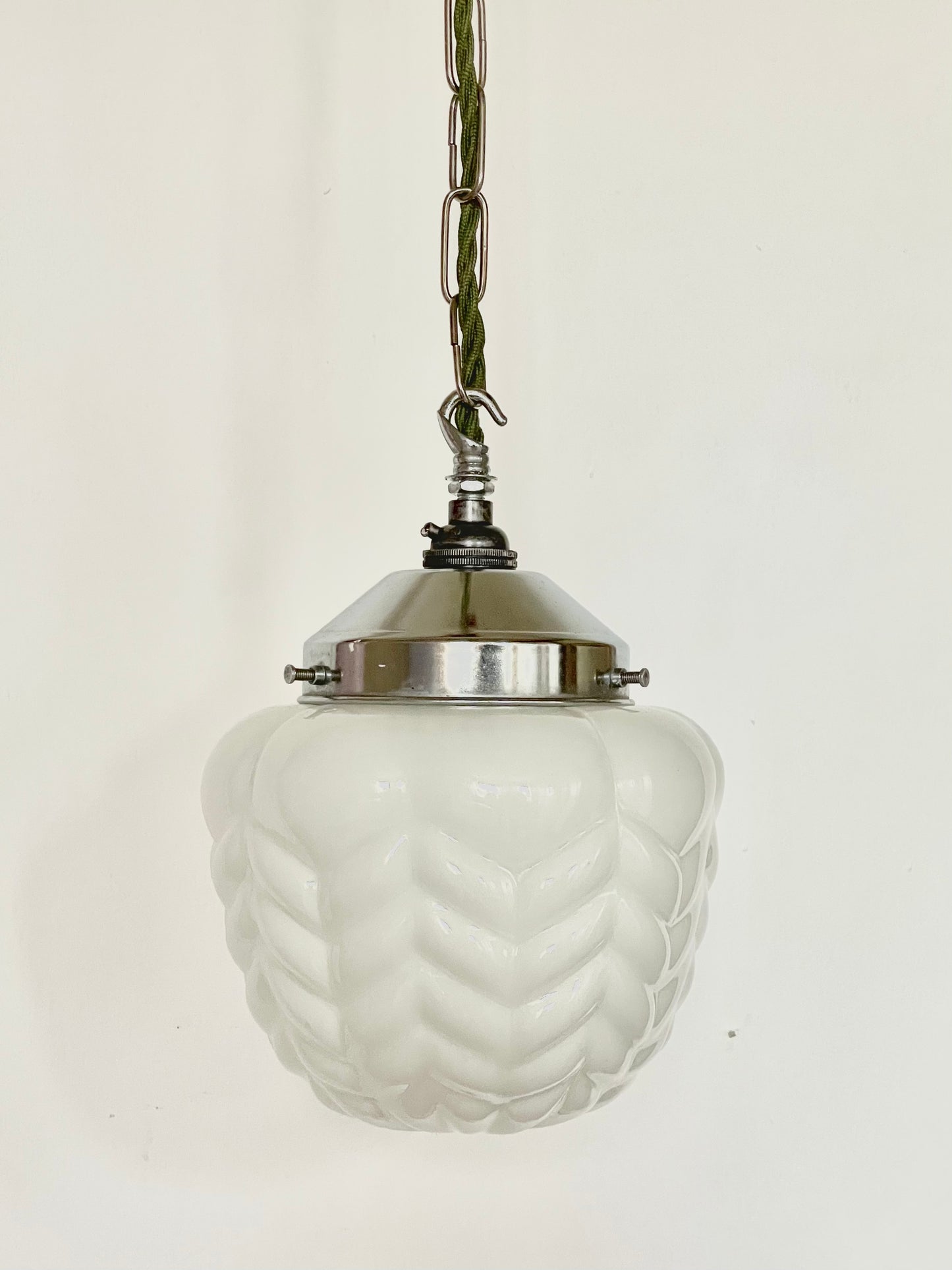Milk glass opaline ceiling pendant