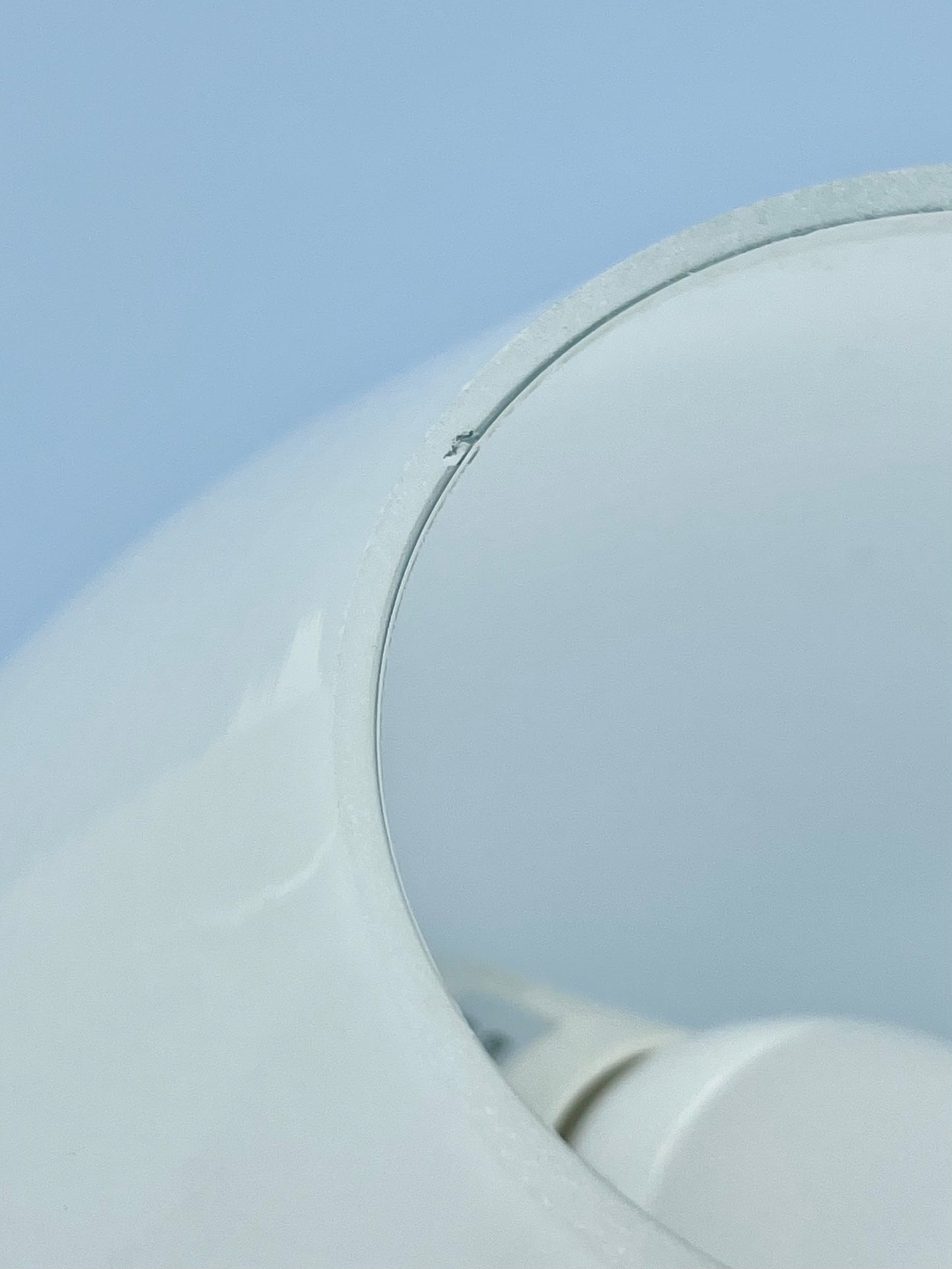 White glass bulbous mushroom-esque lamp