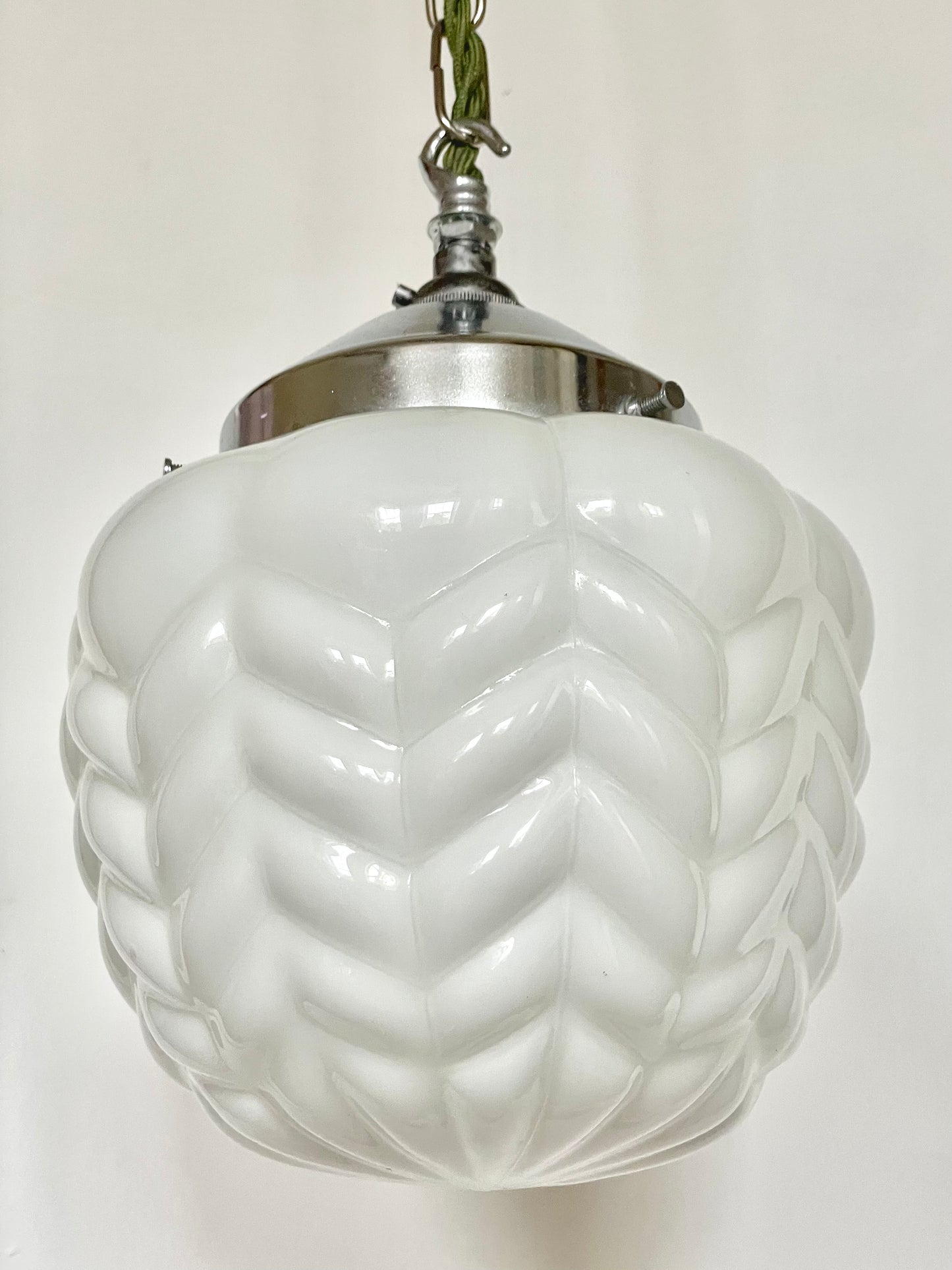 Milk glass opaline ceiling pendant