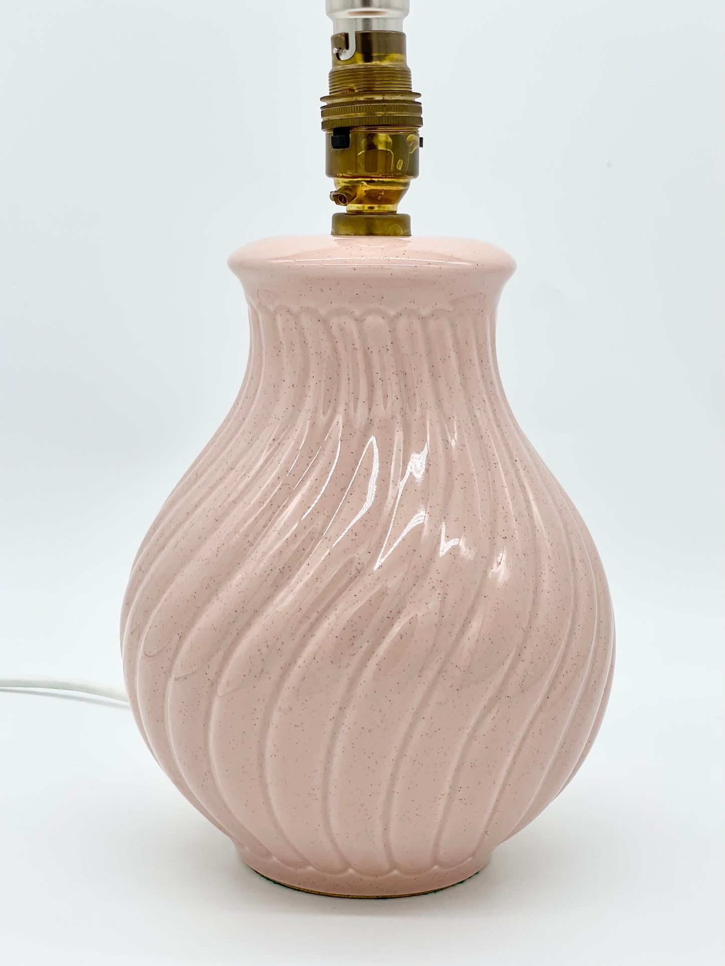 Salmon pink ceramic swirl lamp base