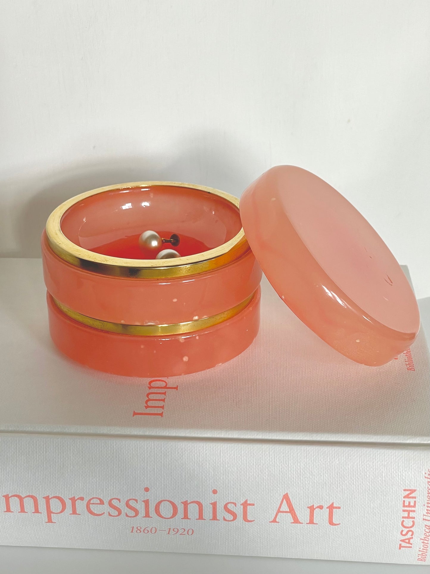 Pink alabaster stacking pot