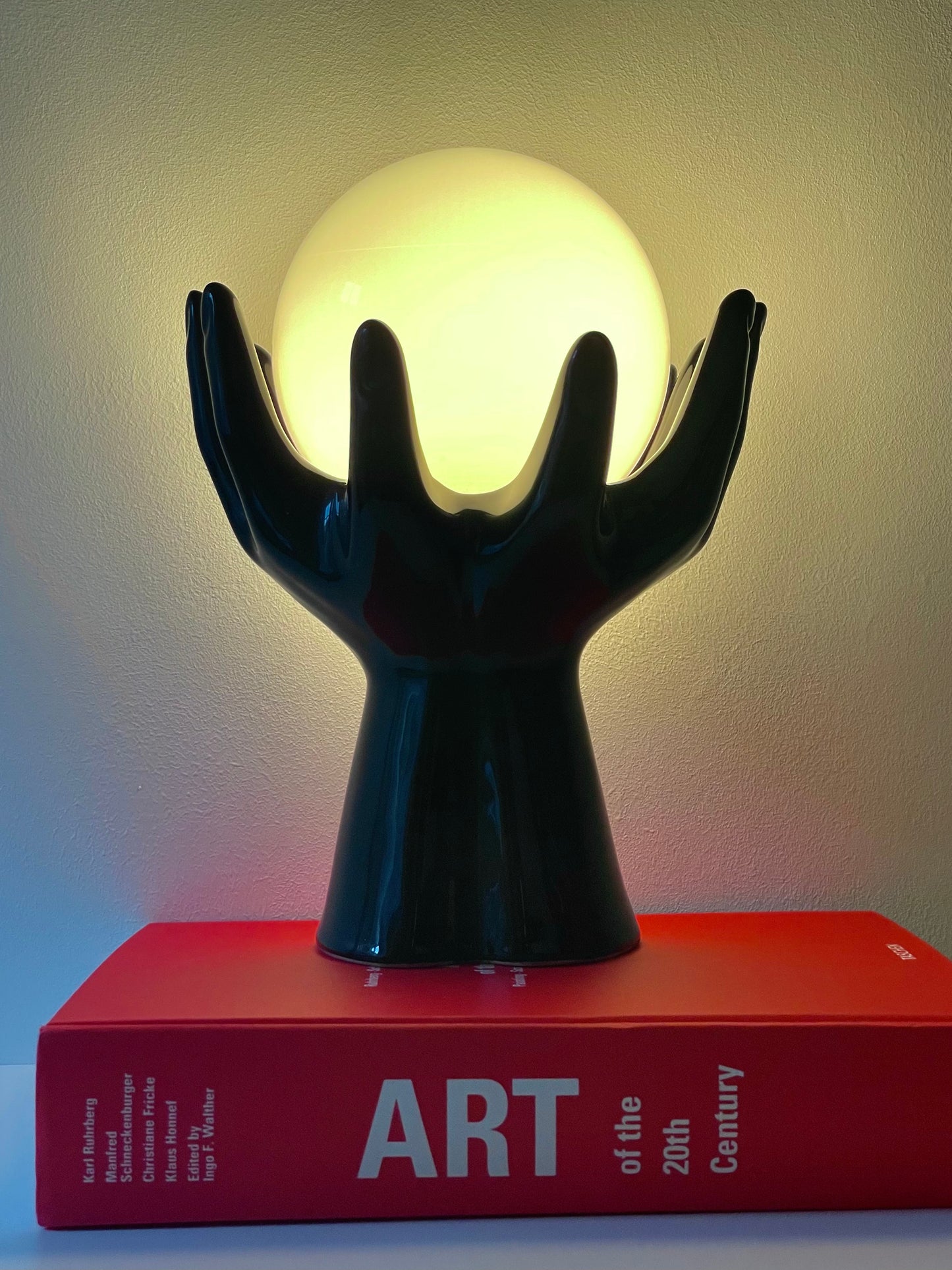 Vintage Phoenix Pottery hands lamp