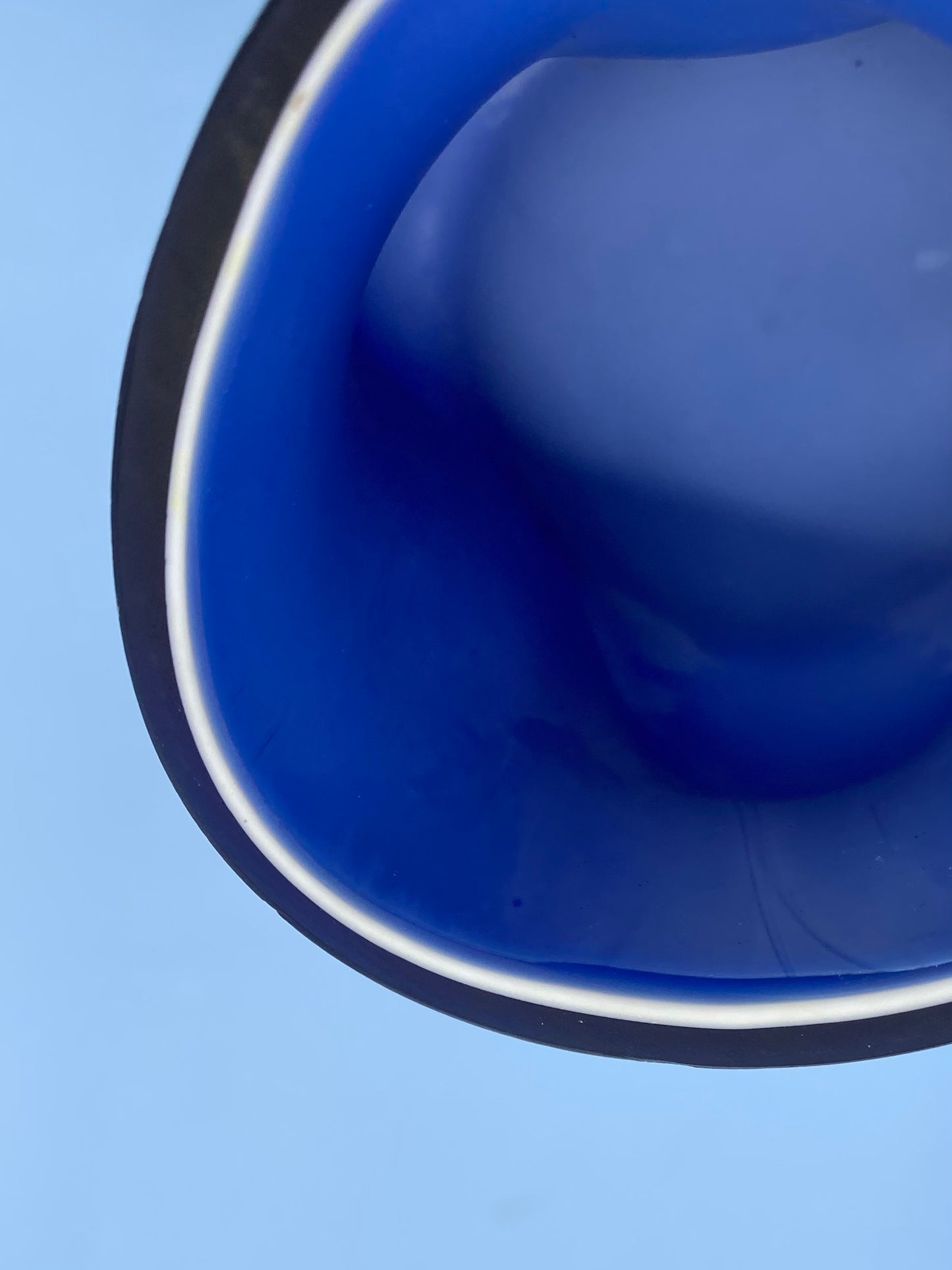 Cobalt blue triple cased glass pot