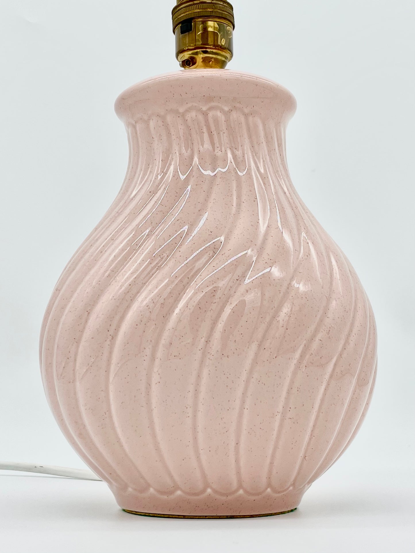 Salmon pink ceramic swirl lamp base