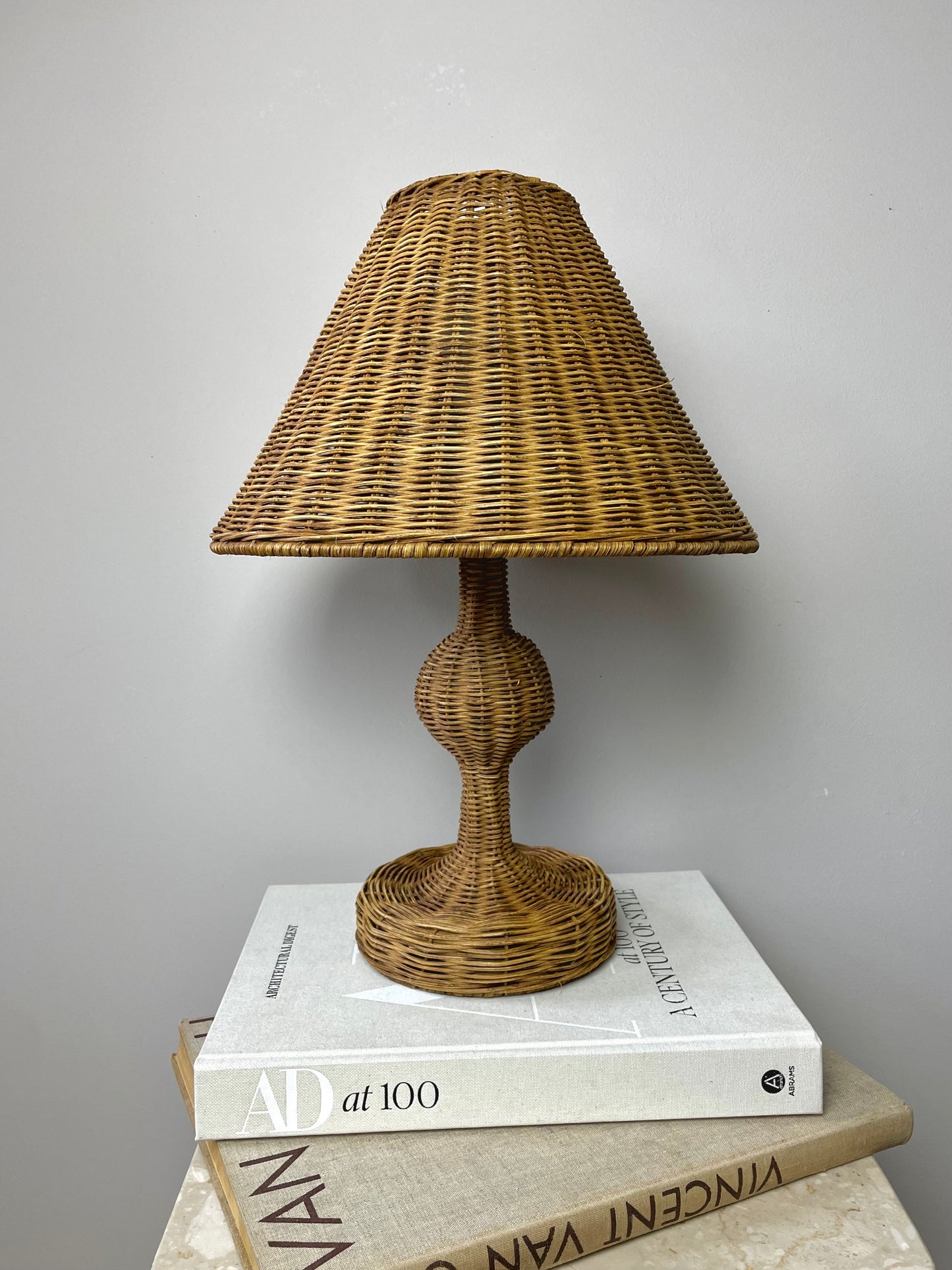 Vintage wicker lamp