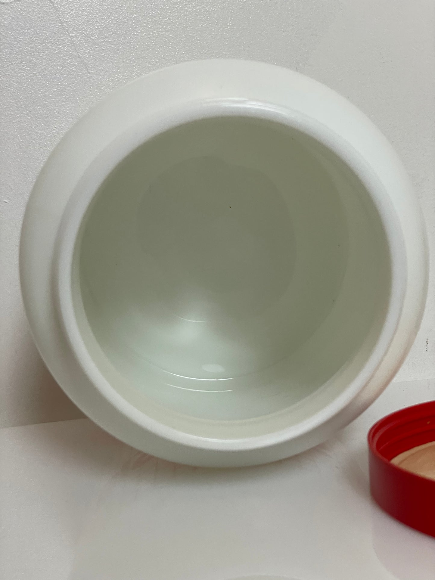 80’s gridded milk glass biscuit barrel