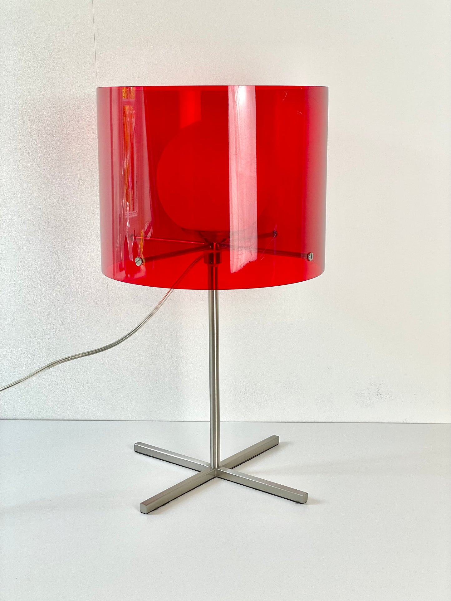 Retro red Perspex 70’s style lamp