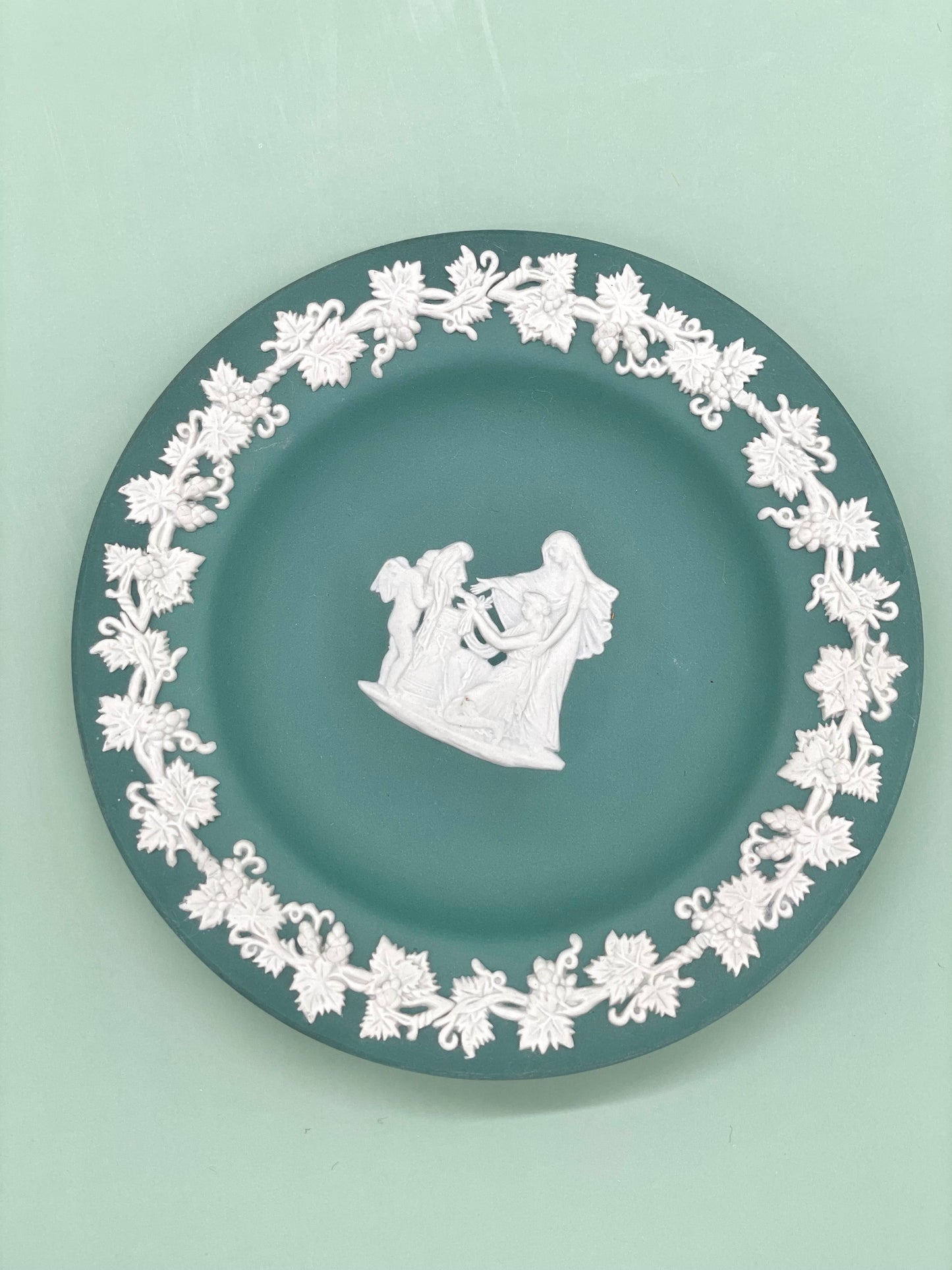 Small sage green Wedgwood trinket plate