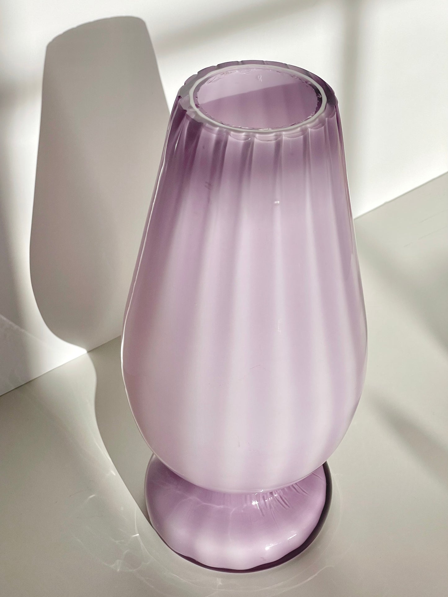 Large pastel purple cased vase
