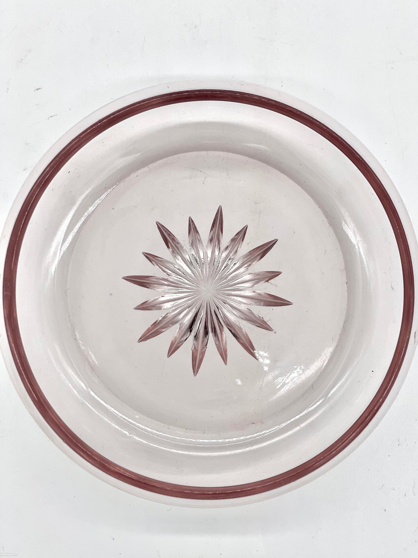 Pair of pink glass Art Deco bowls