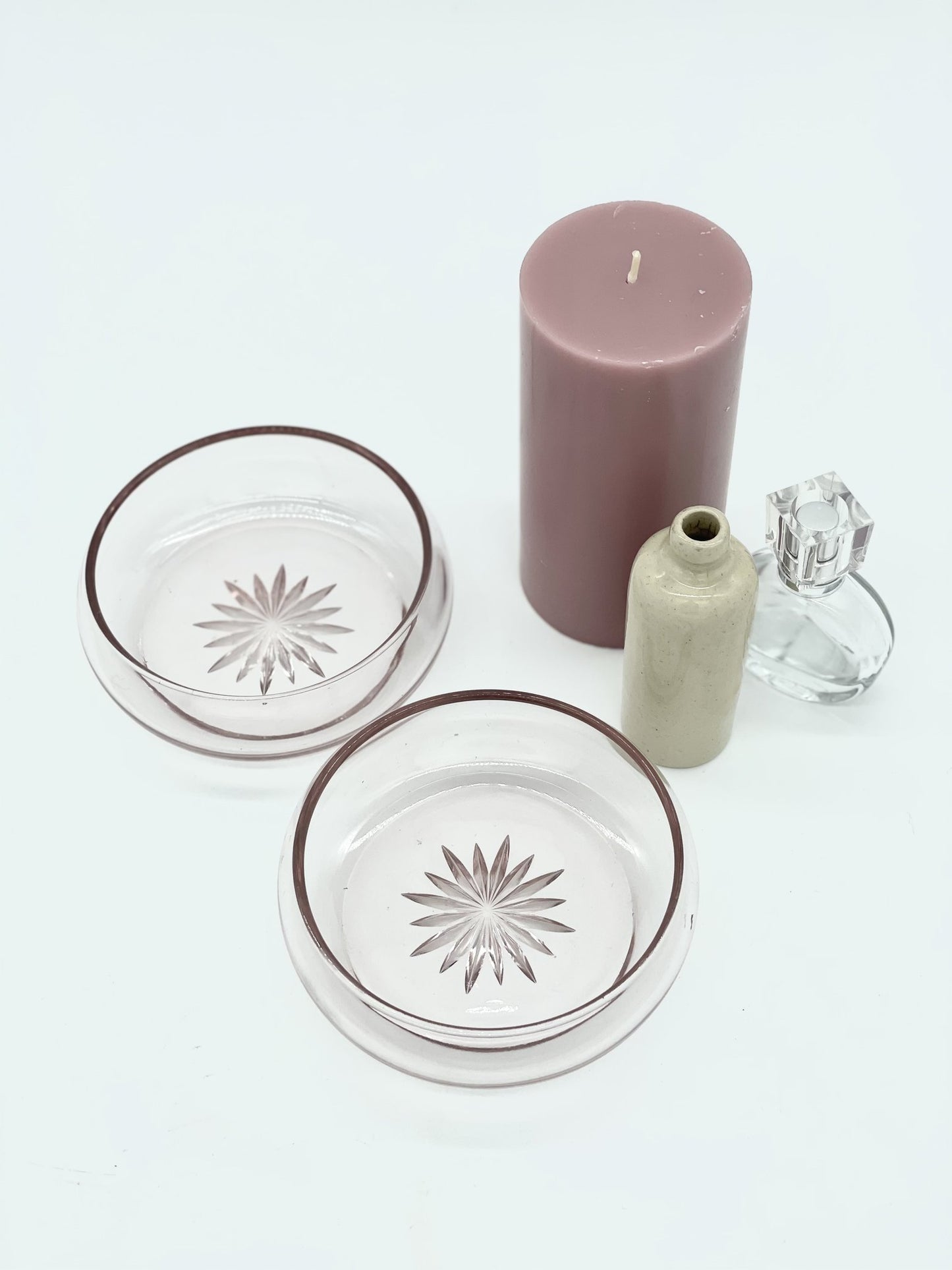 Pink Art Deco glass bowl