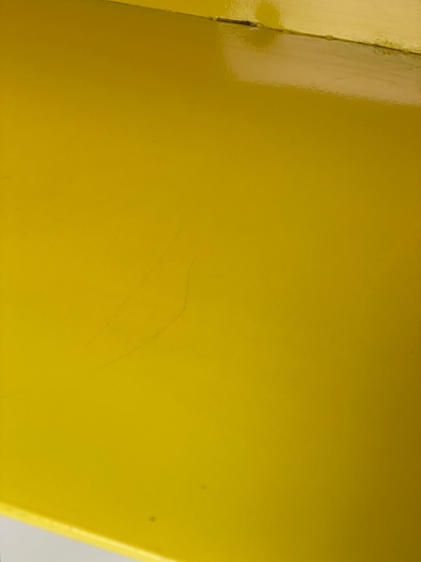 Yellow industrial metal side table