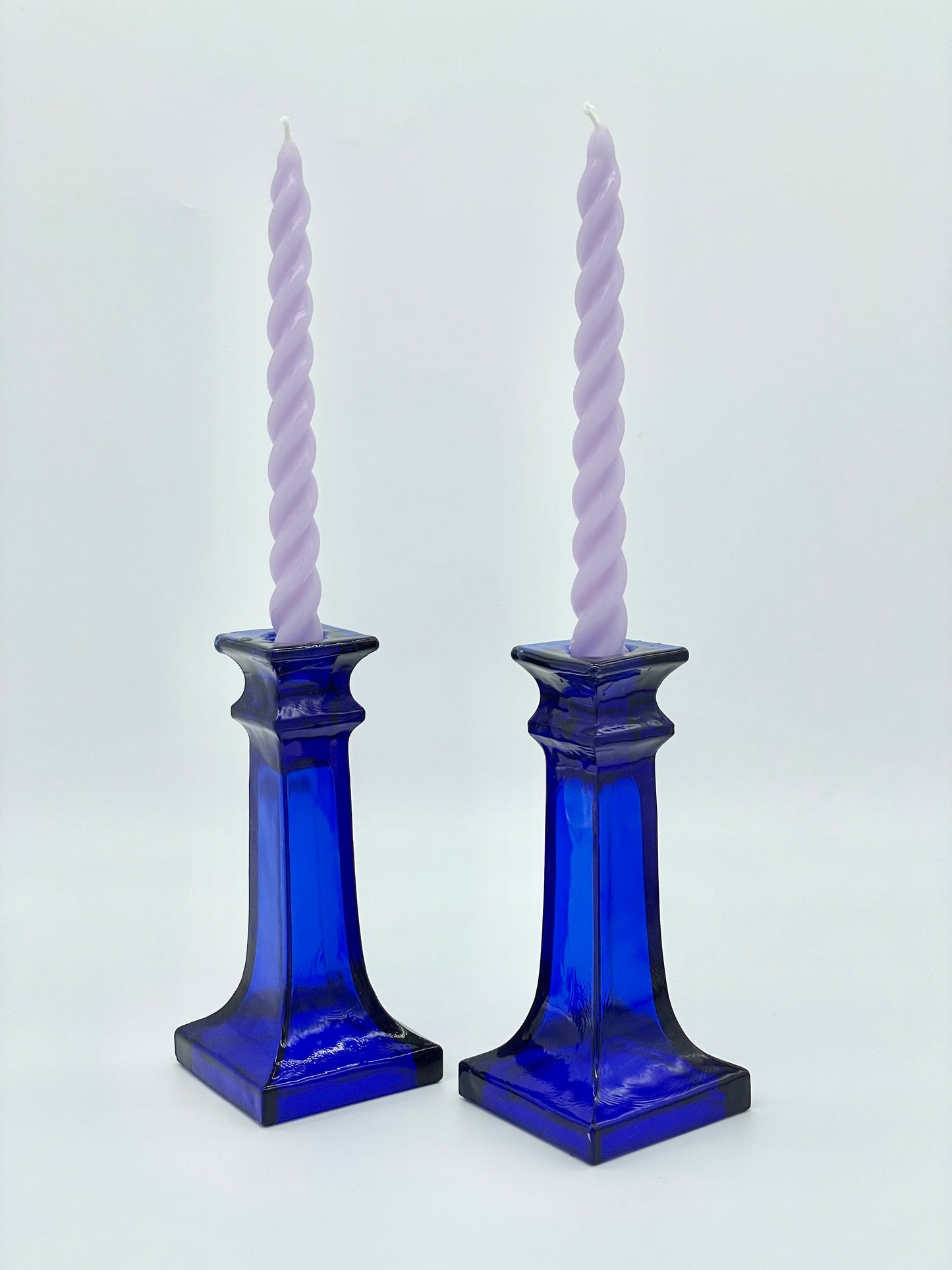Large cobalt blue candlestick holder