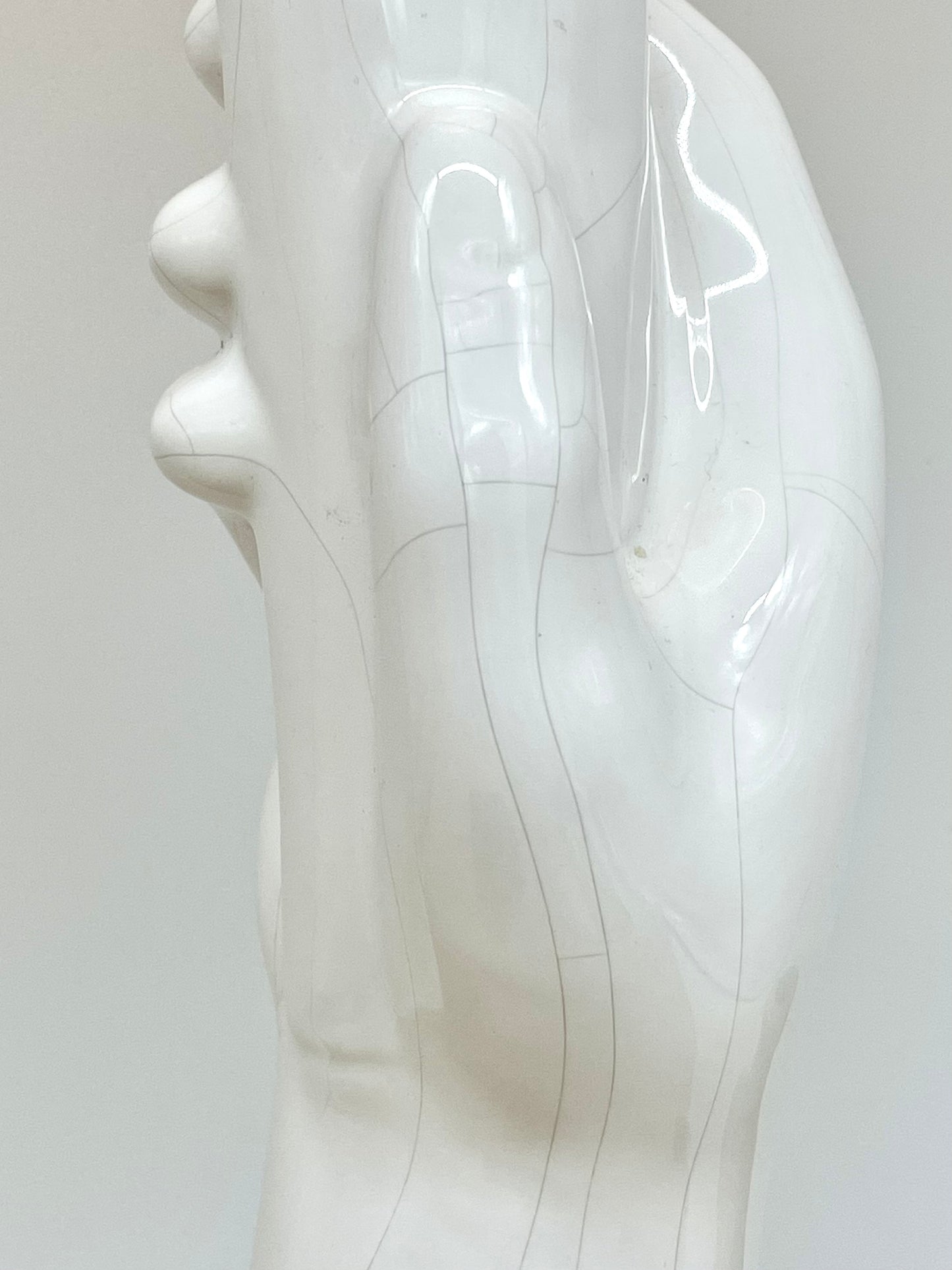 Art Deco style ceramic hand holding torch lamp