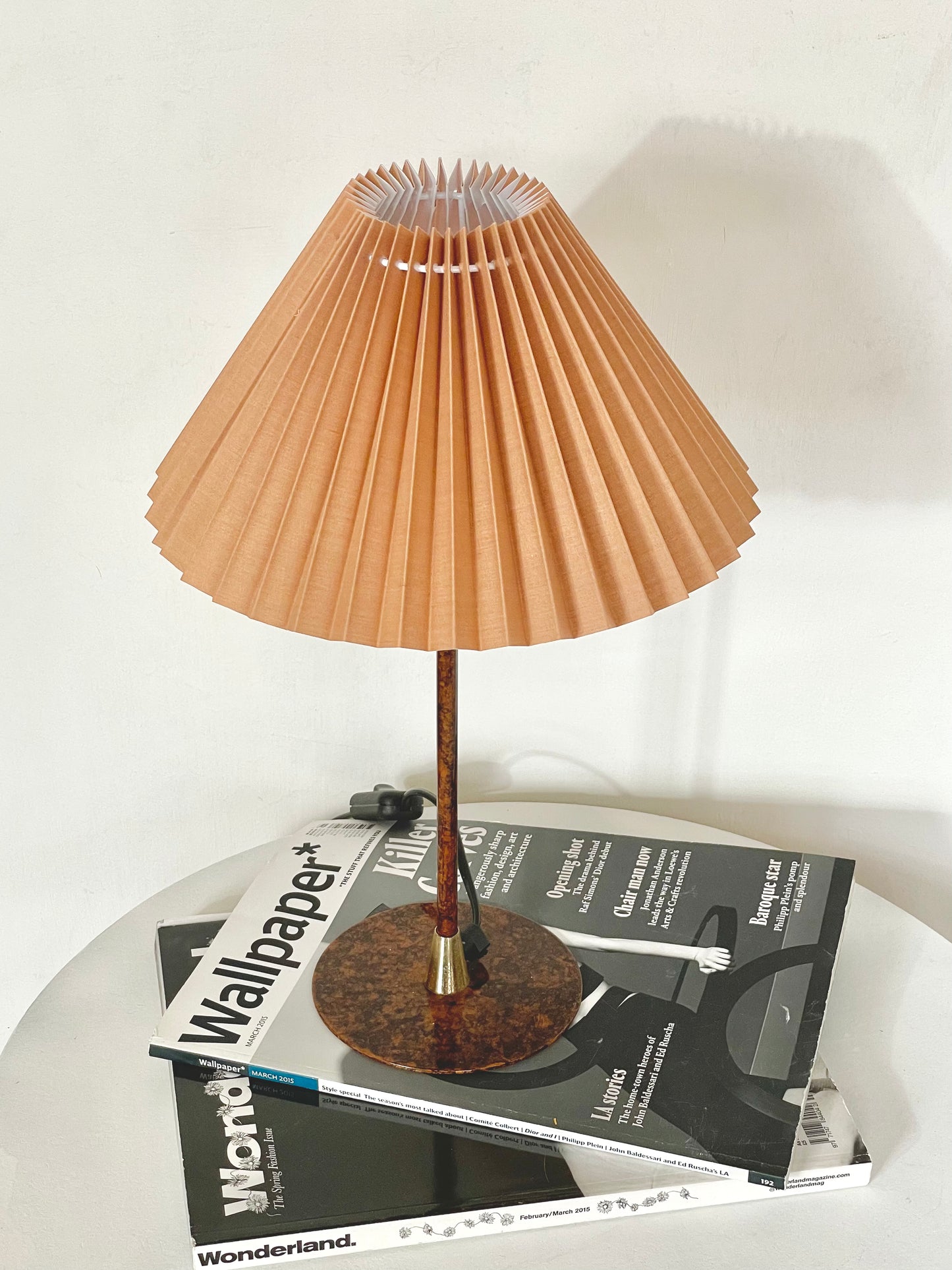 Tortoise effect scandi style lamp