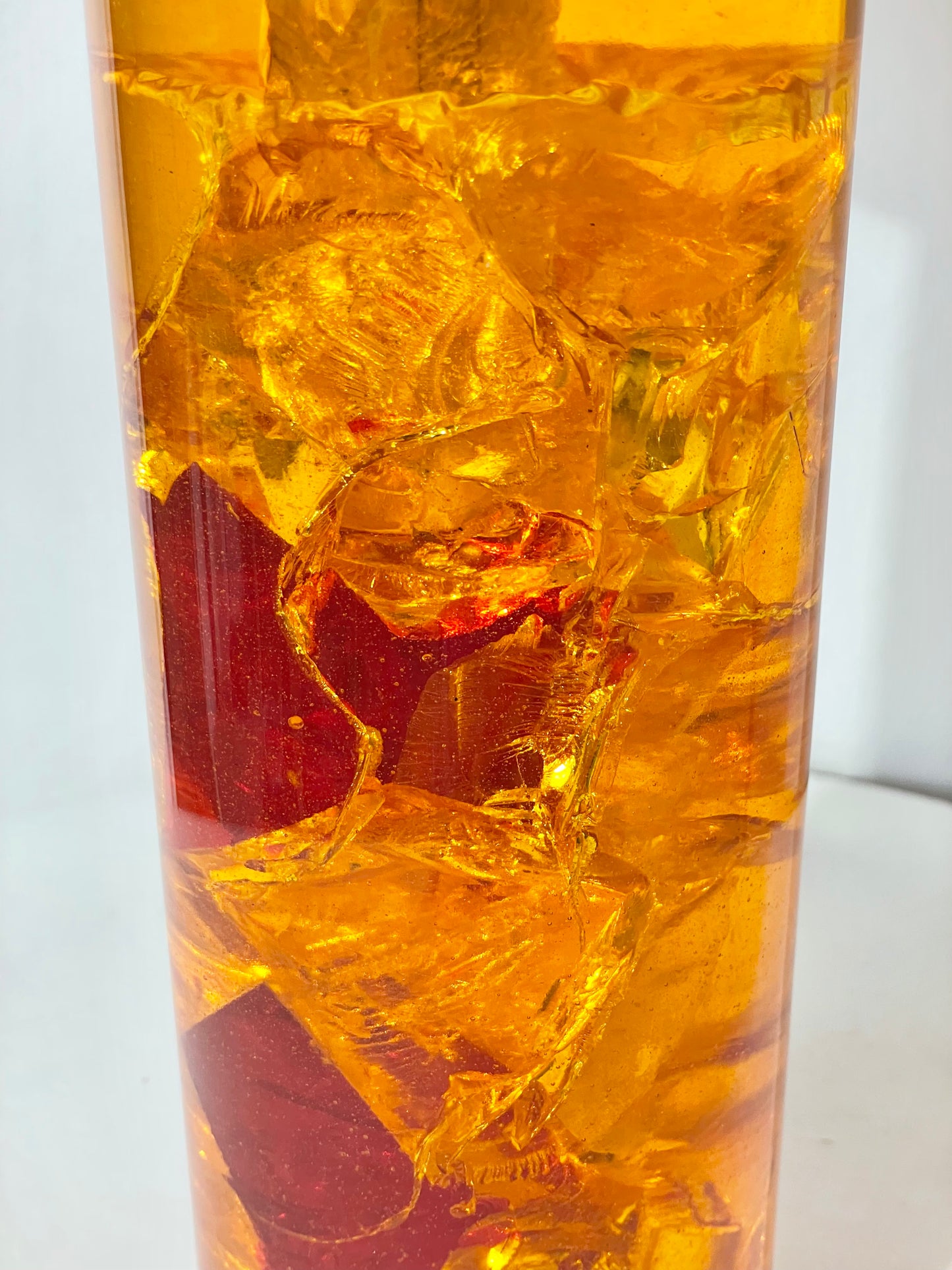 70’s Shatterline resin lamp with fibre spun shade