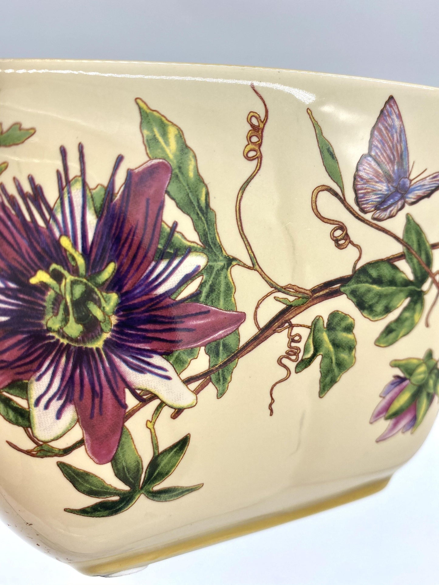 Cream floral print dish/ plant pot - Zoo Lane