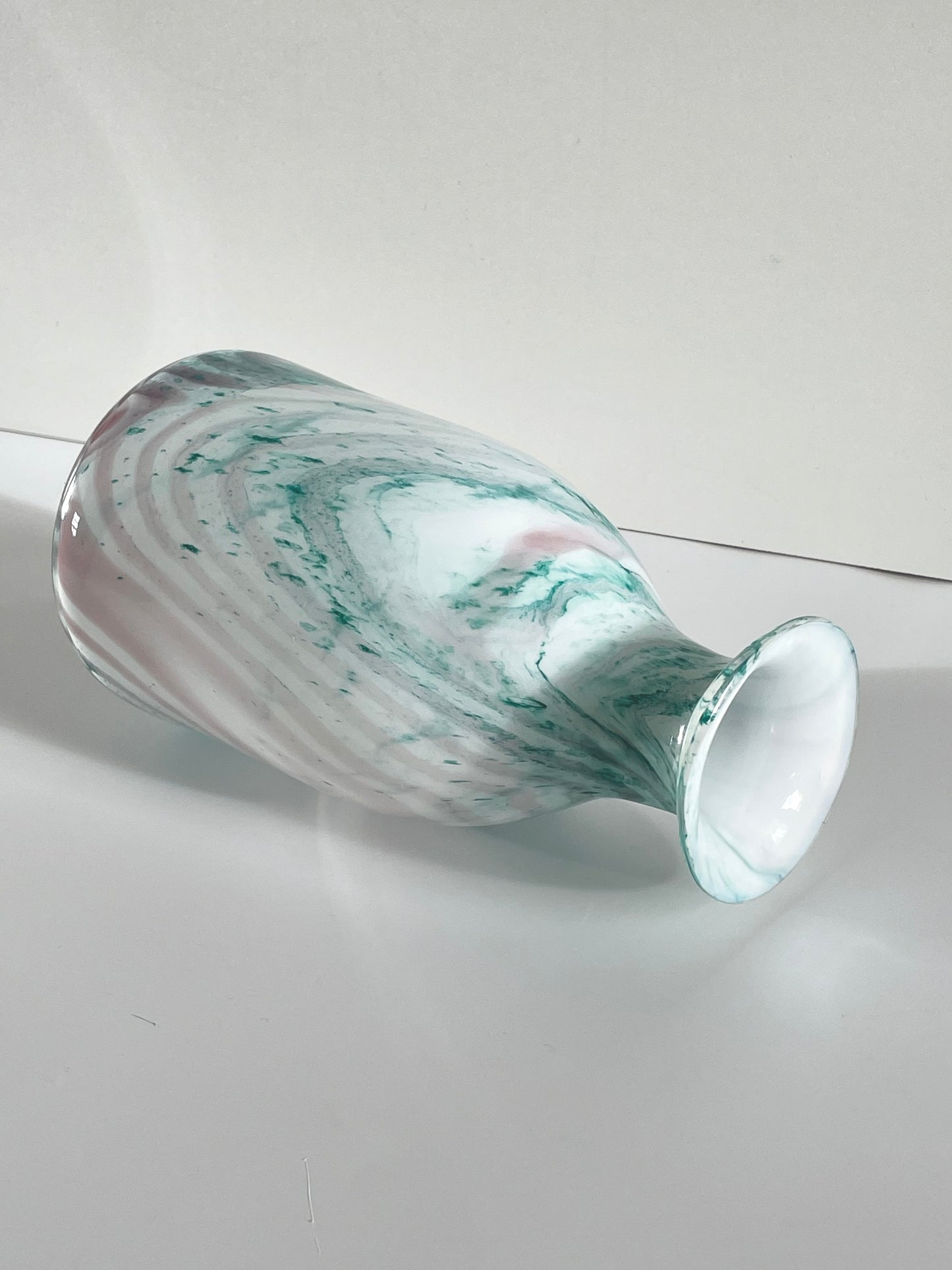Marble effect glass vase