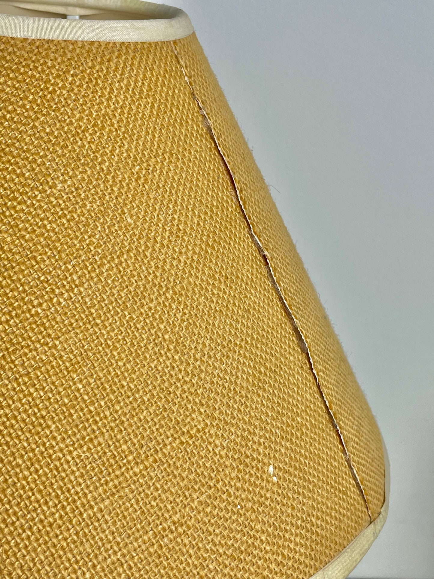 Yellow lamp and woven effect shade