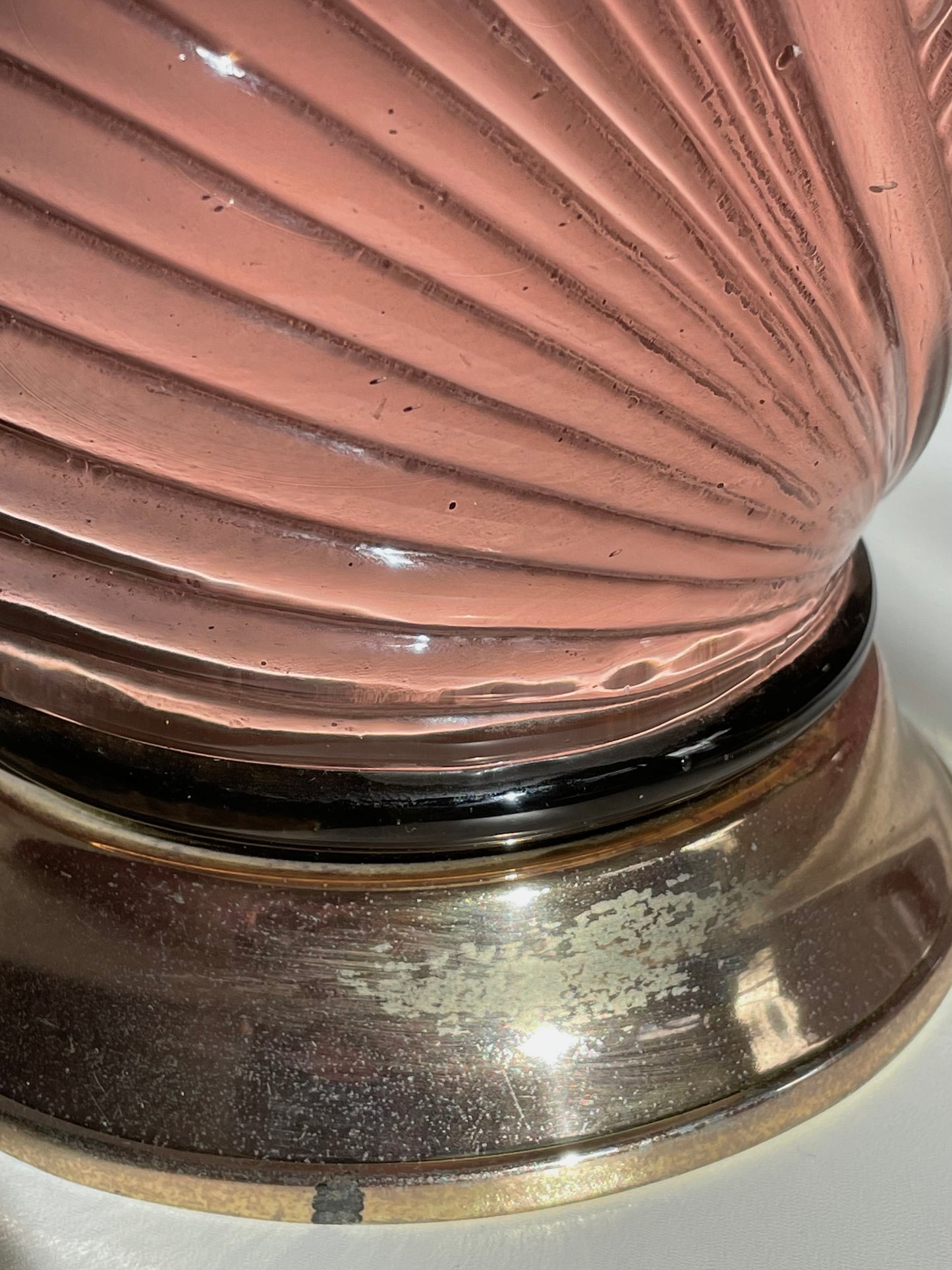 Large Art Deco Belgium draped lamp with pleated shade