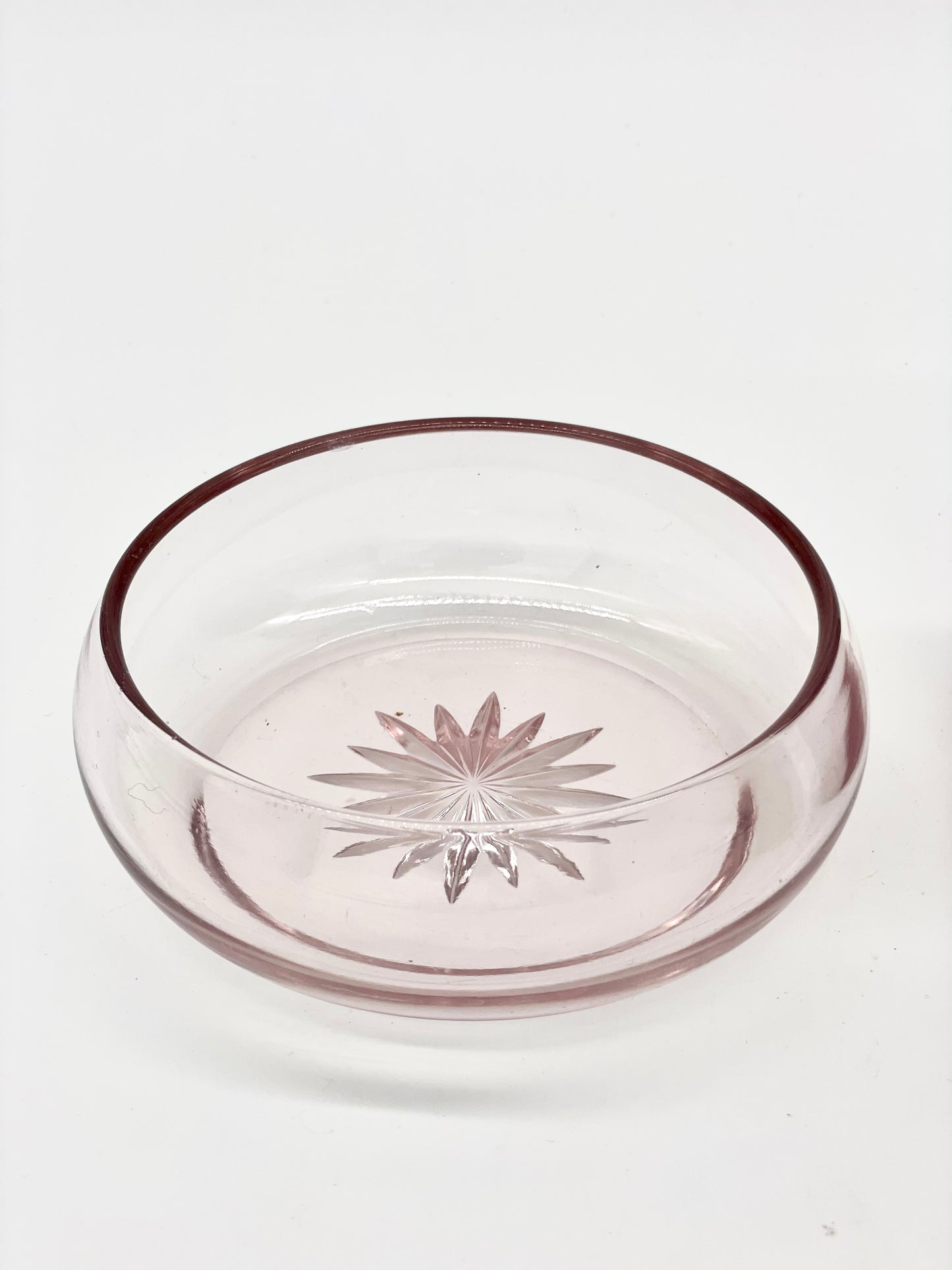 Pair of pink glass Art Deco bowls