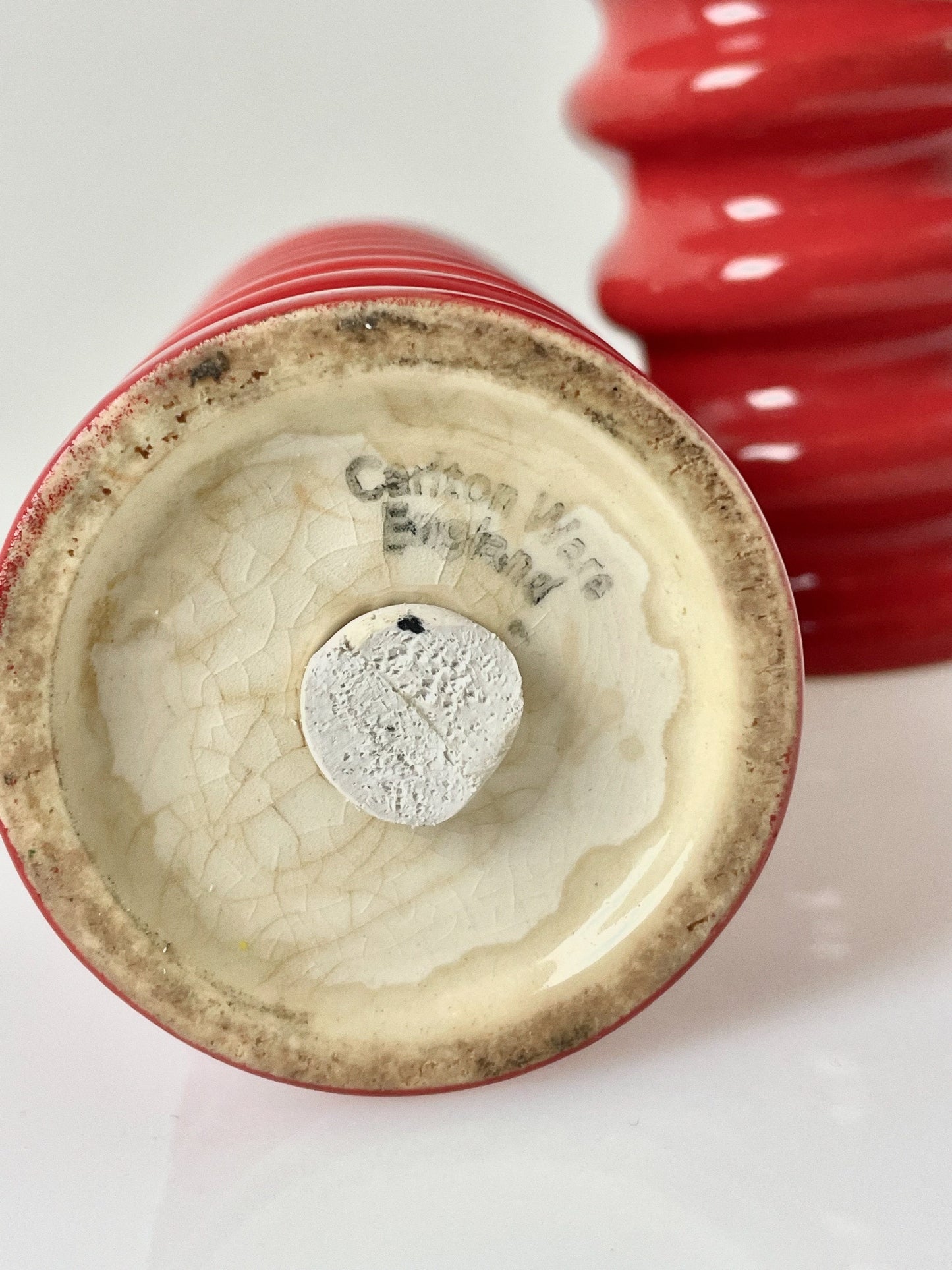 Red ceramic Carlton ware salt & pepper shakers