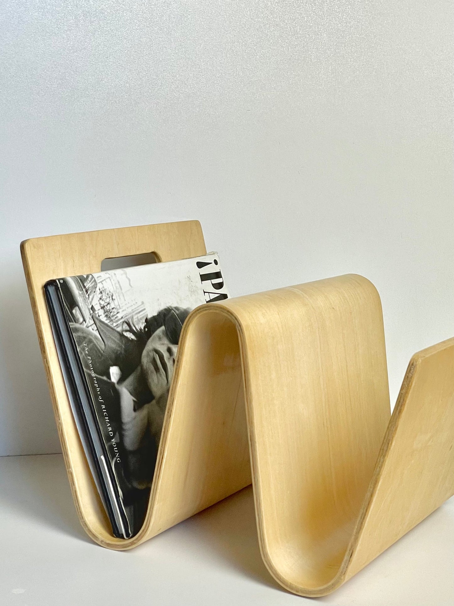 Ludvigsen styled bent wood magazine rack