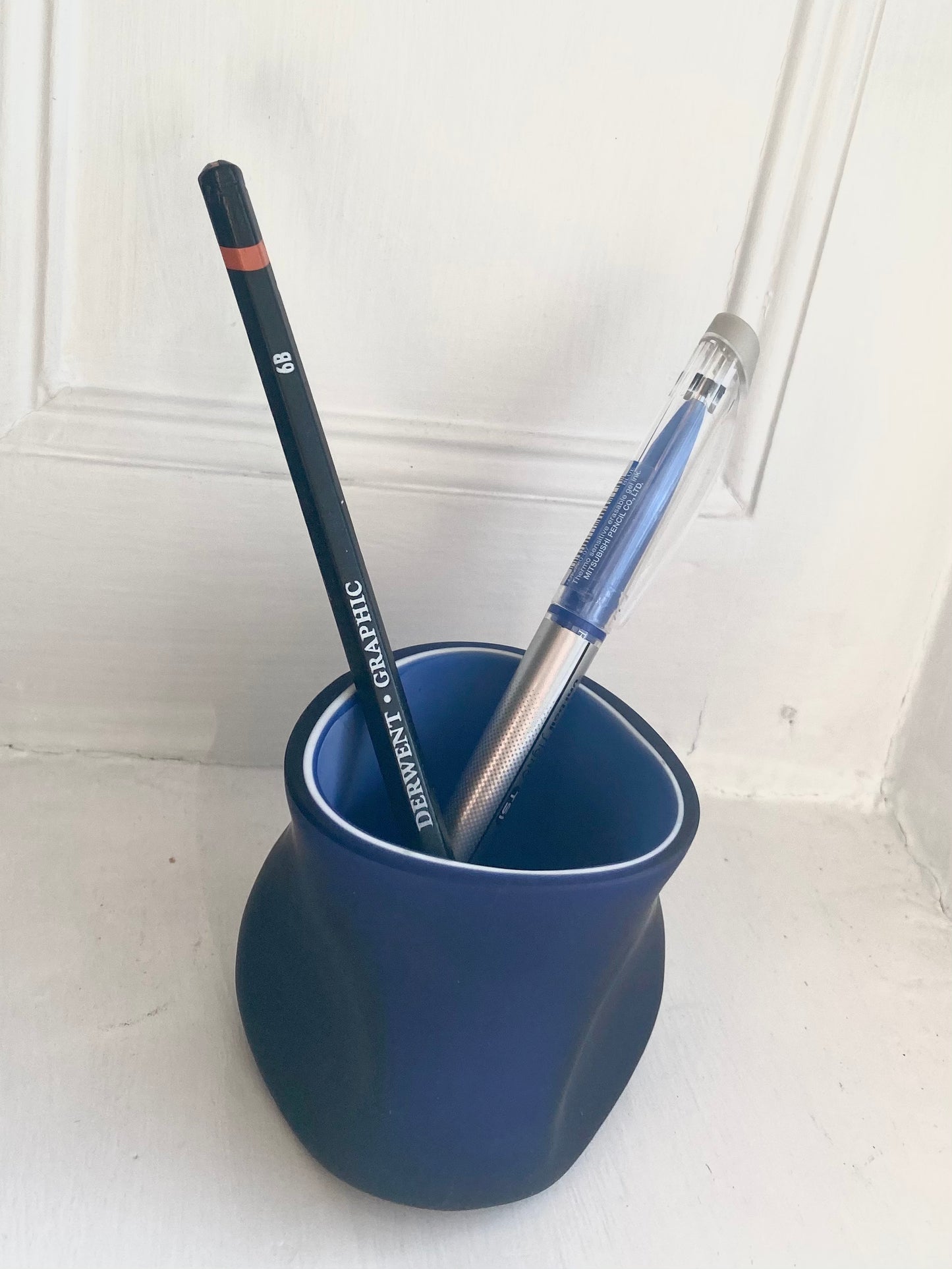 Cobalt blue triple cased glass pot