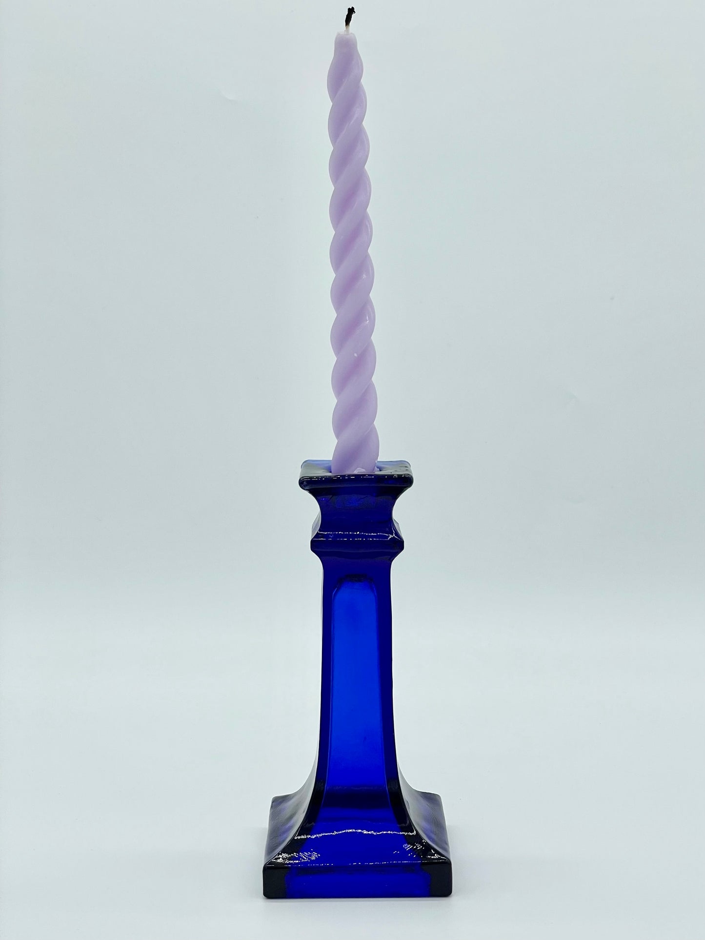 Large cobalt blue candlestick holder