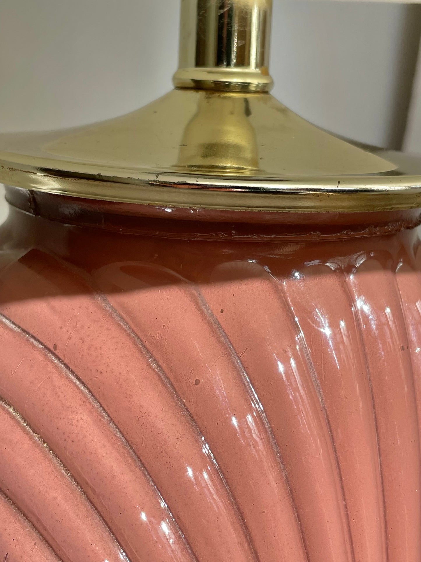 Large Art Deco Belgium draped lamp with pleated shade