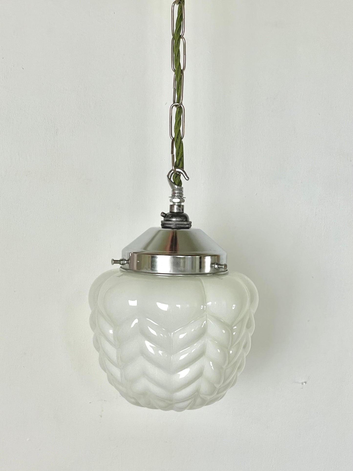 Milk glass opaline ceiling pendant