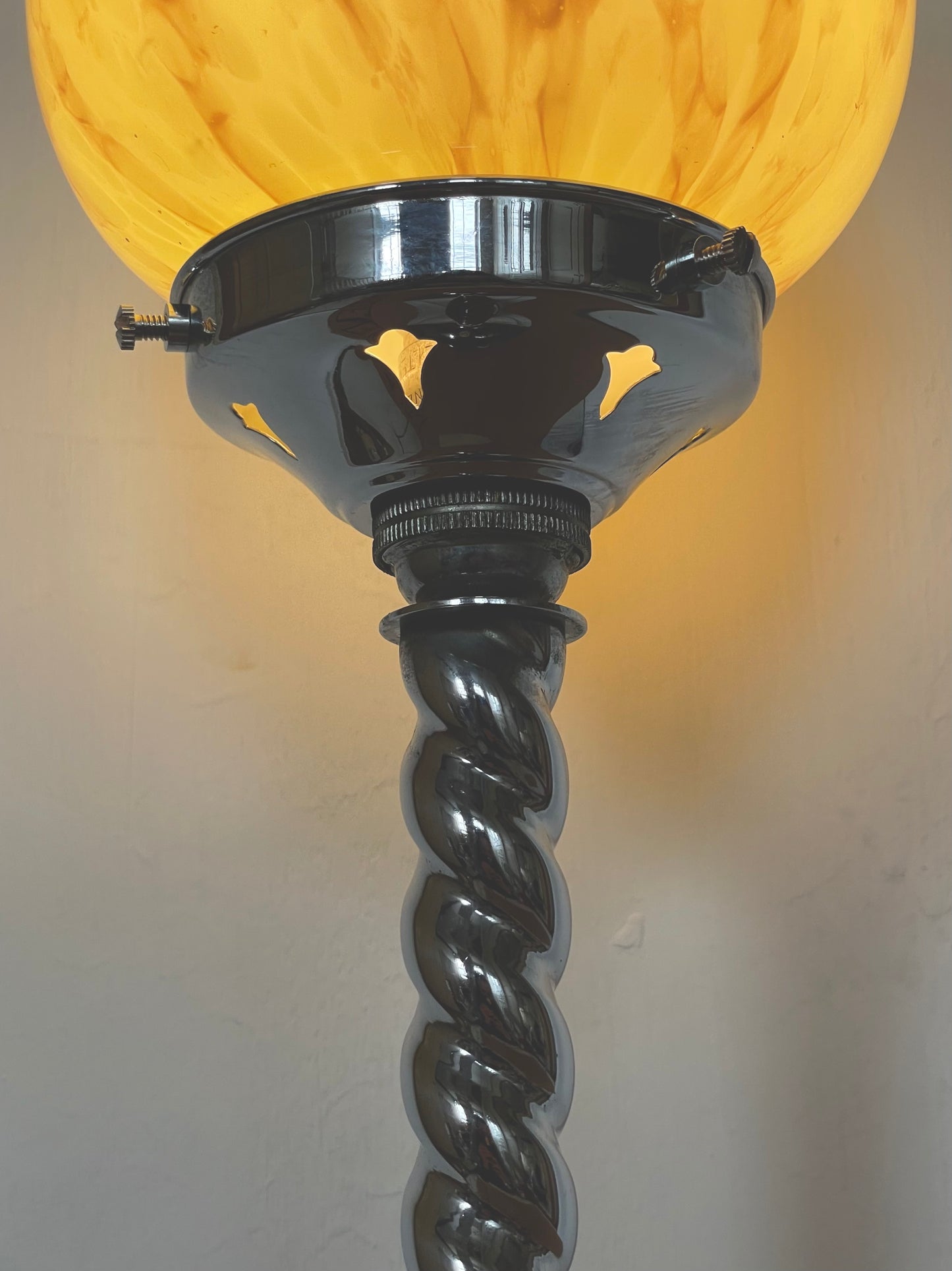 1930’s Art Deco chrome and green lamp