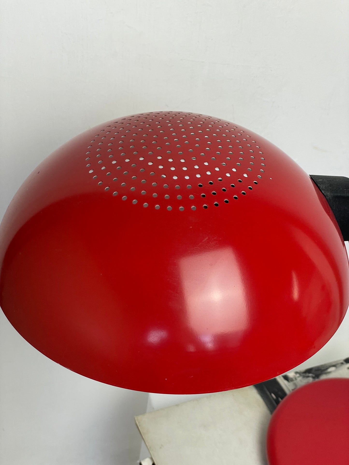Red Lightolier mid-century modern American desk lamp