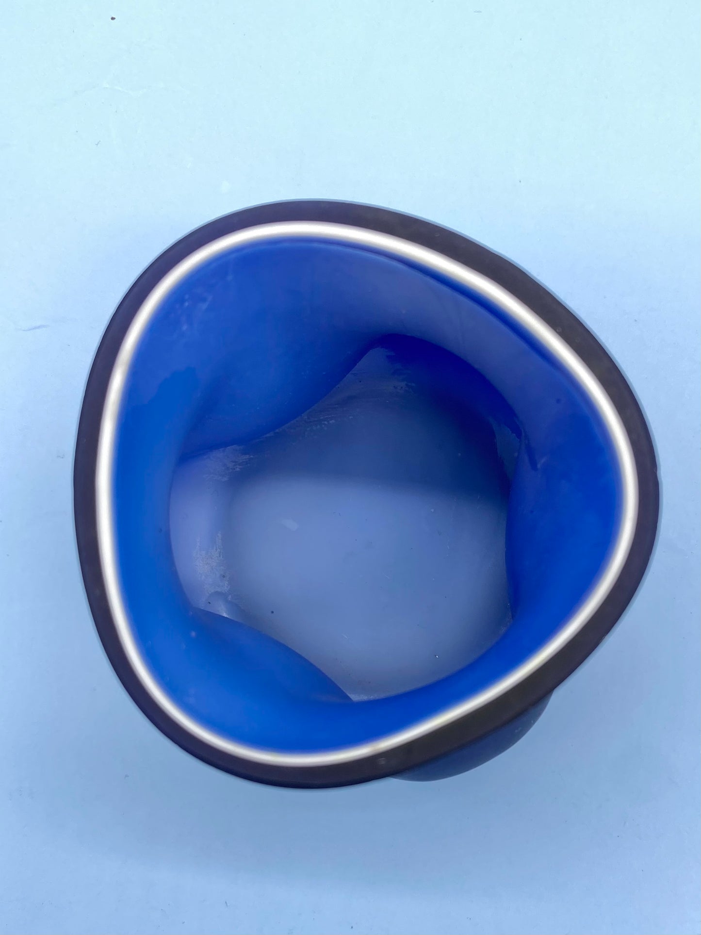 Cobalt blue triple cased glass pot