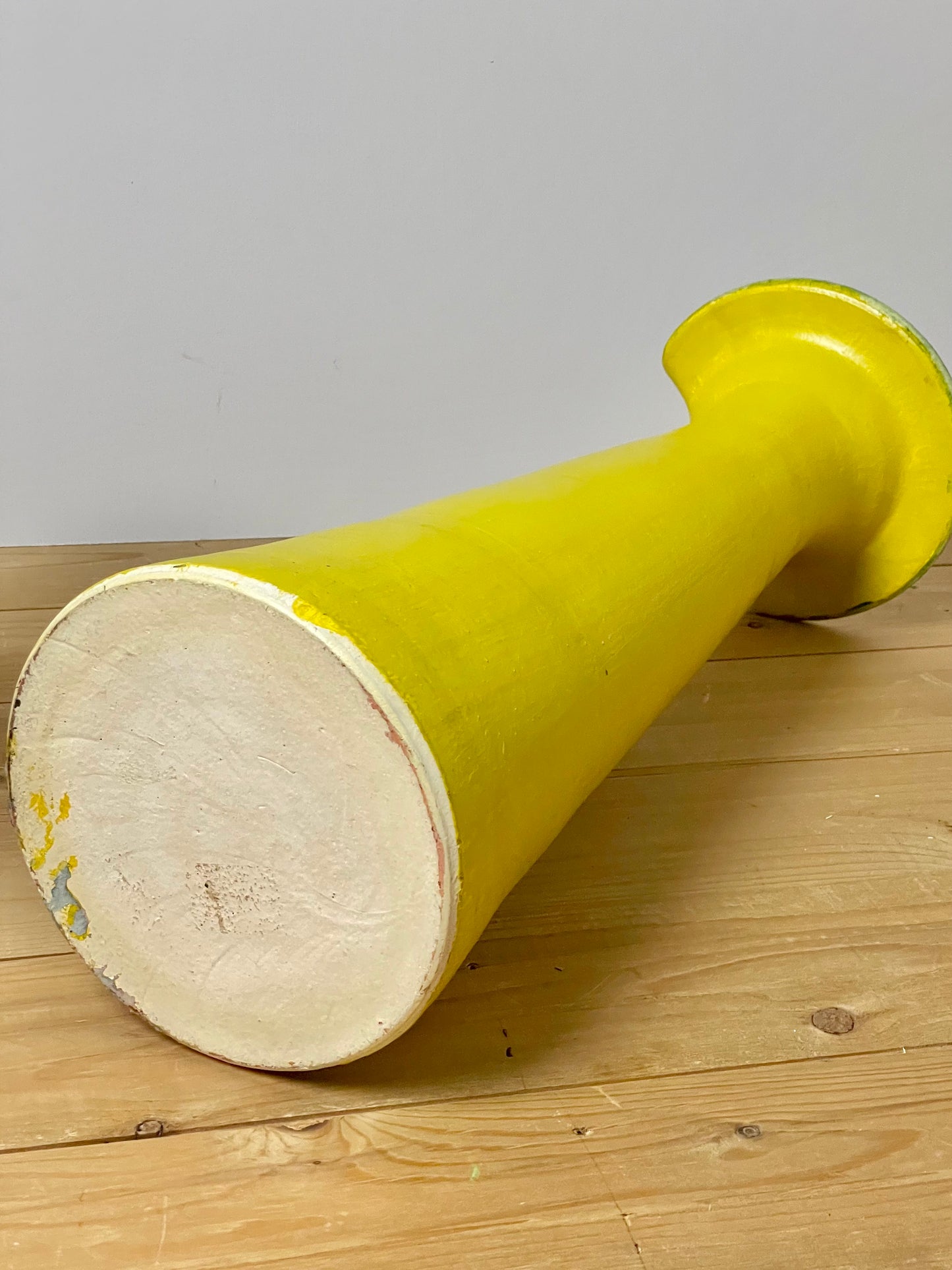 Large handmade yellow conical jug