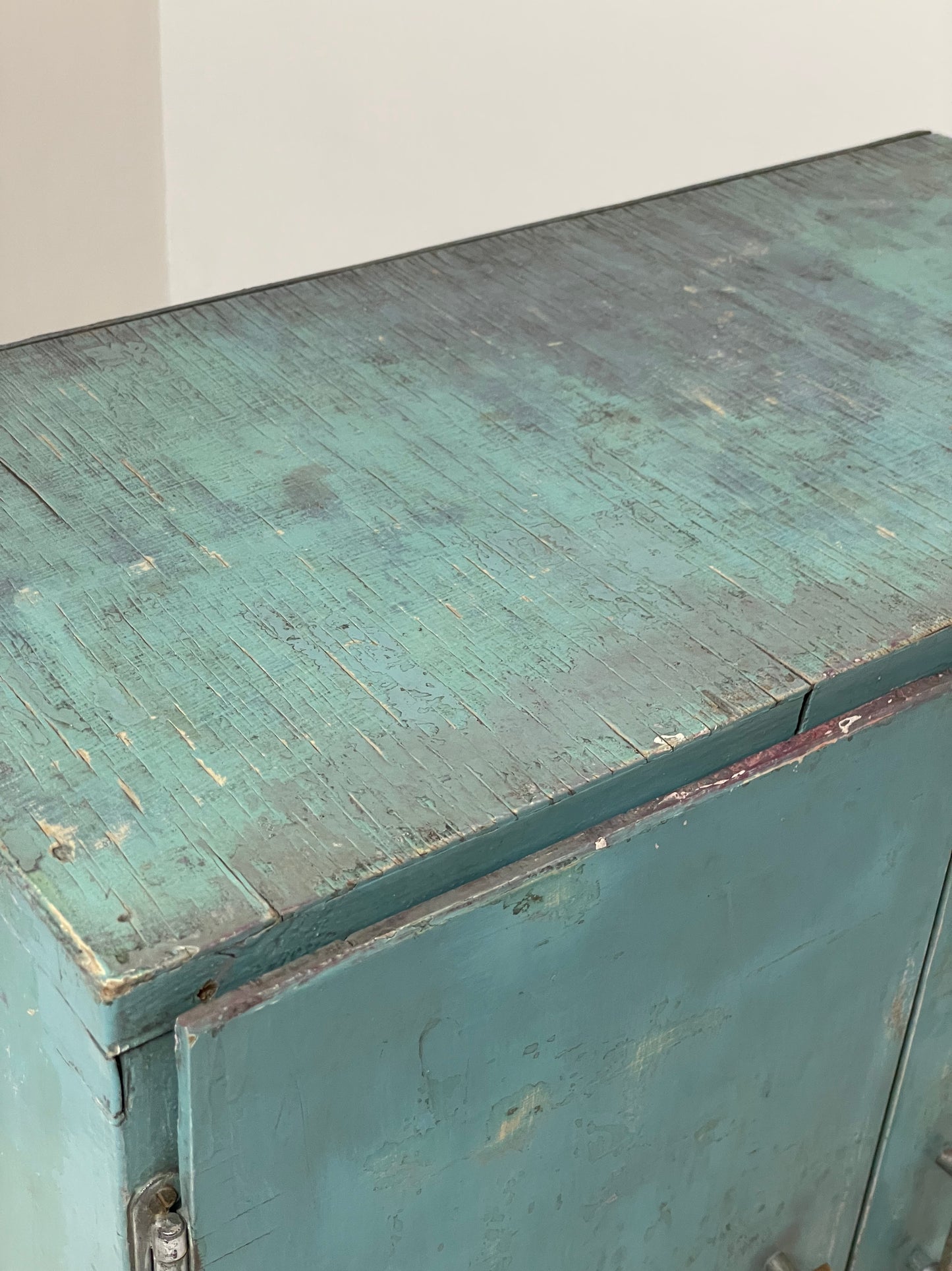 Two door distressed wooden cabinet