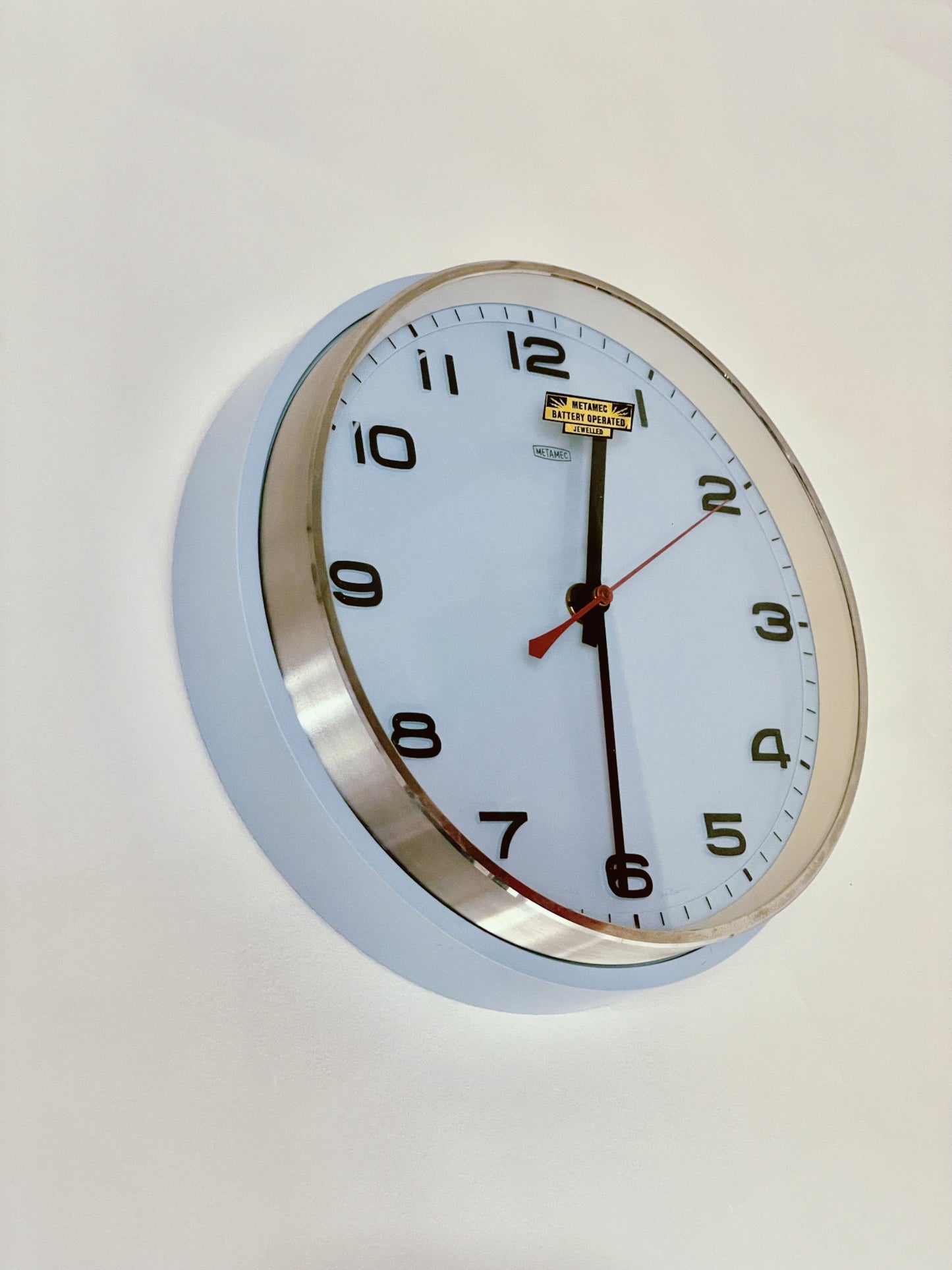 70’s baby blue Metamec clock