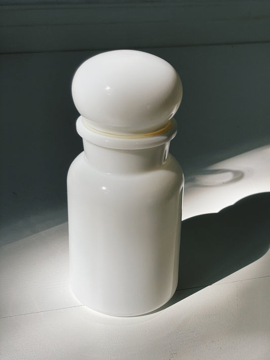 White milk glass airtight container