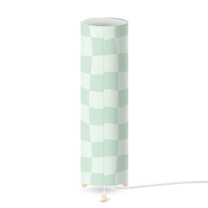 Pastel Green Warped Checkerboard Standing Floor Lamp