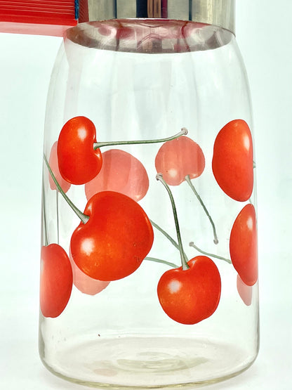 Retro red cherry glass jug