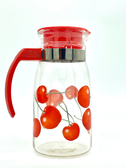 Retro red cherry glass jug