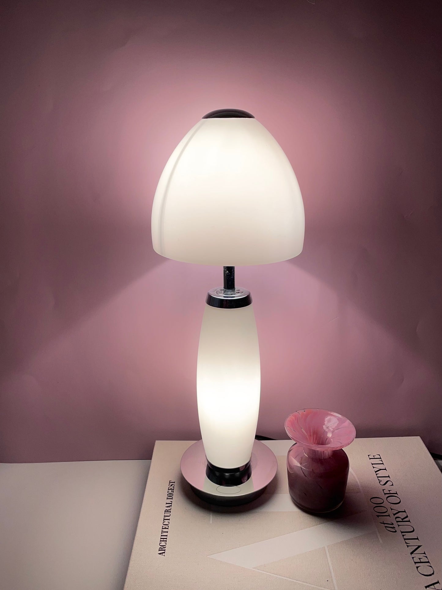 Retro glass mushroom lamp