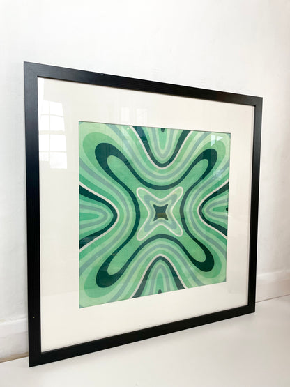 Large framed wavy silk scarf