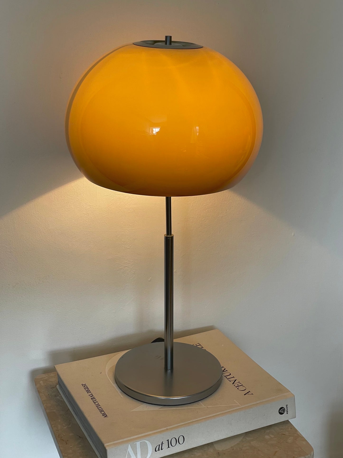 Tall brown guzzini style lamp